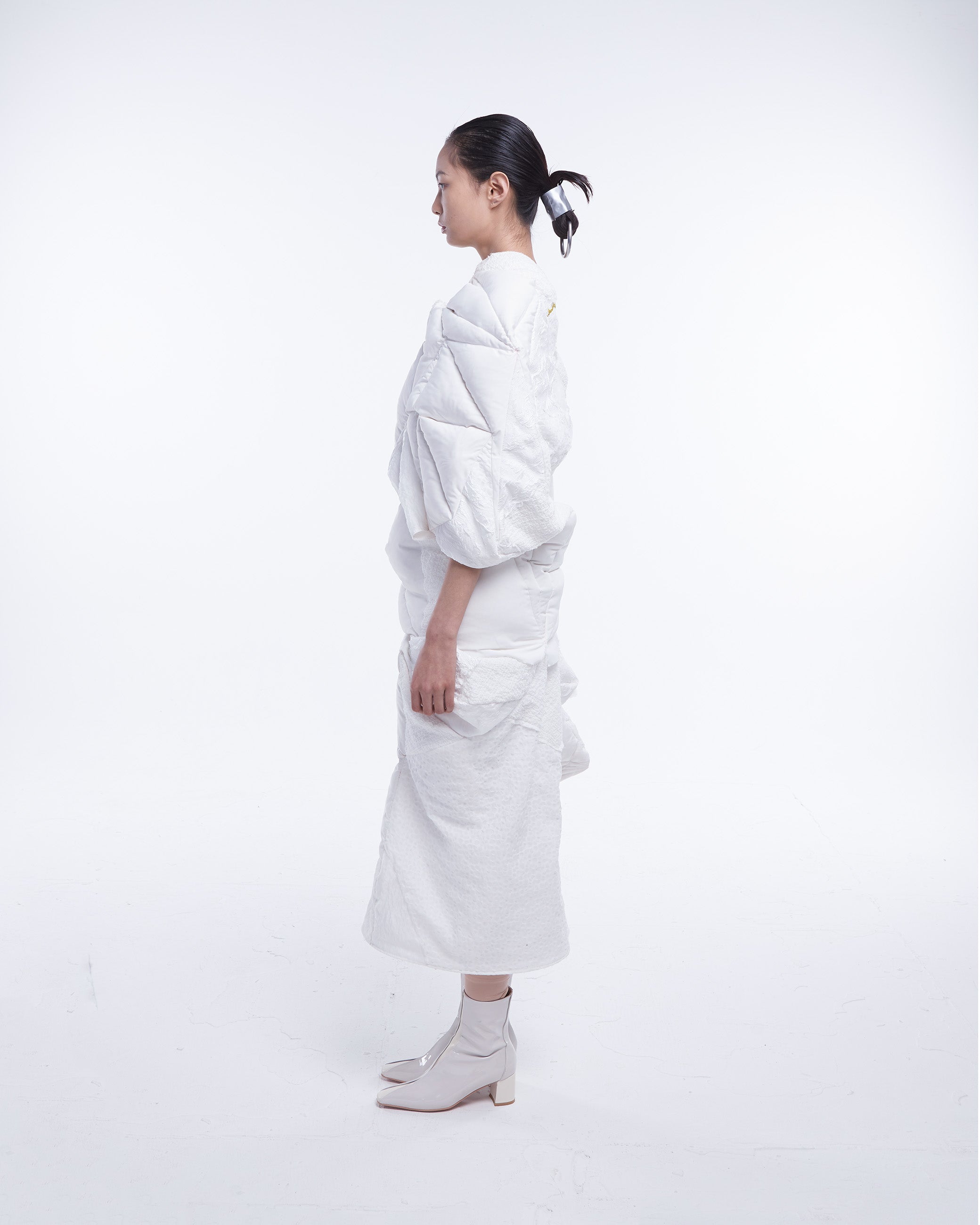 White Down Dress Set