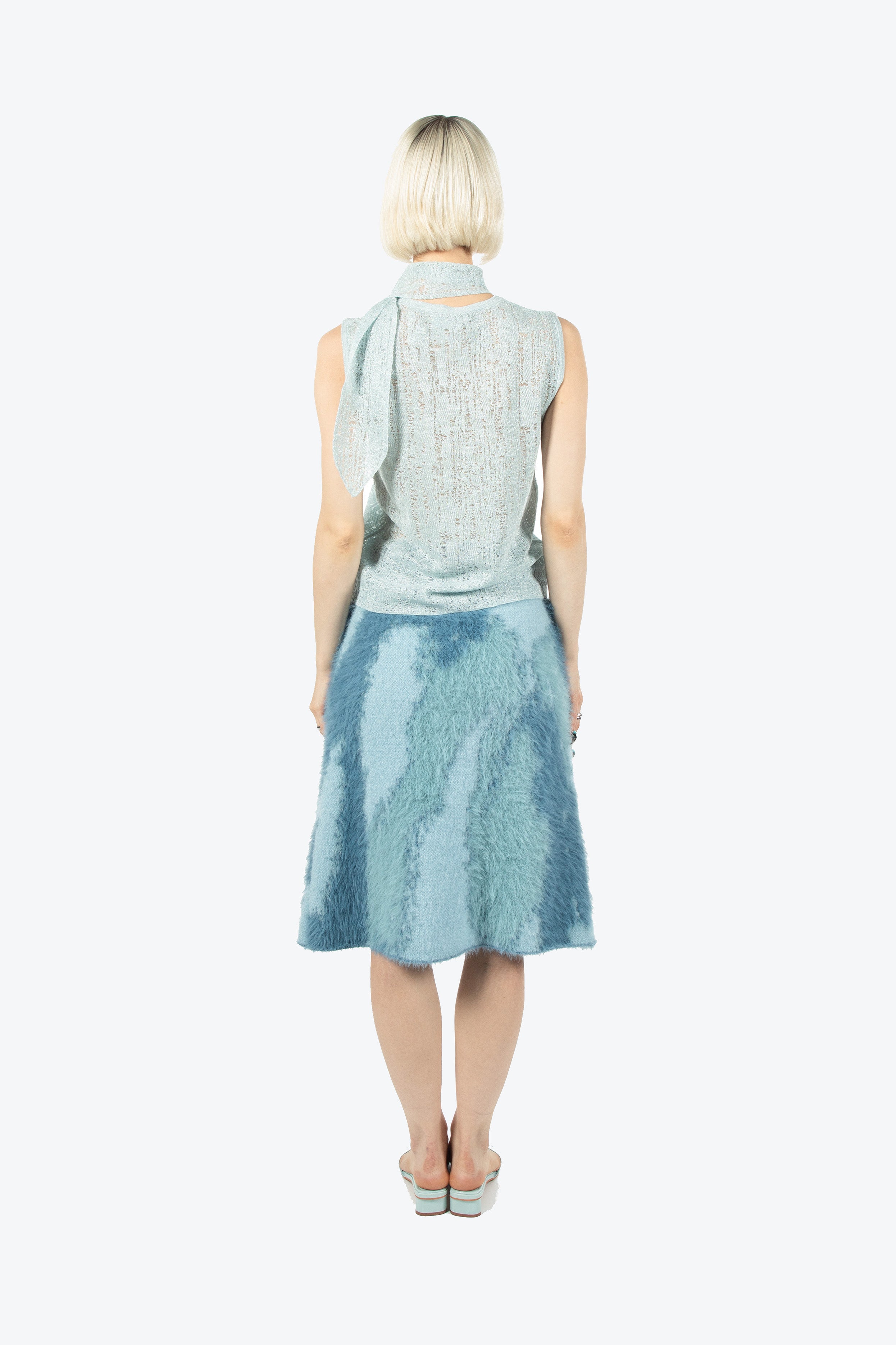 Aqua Drift Textured Skirt