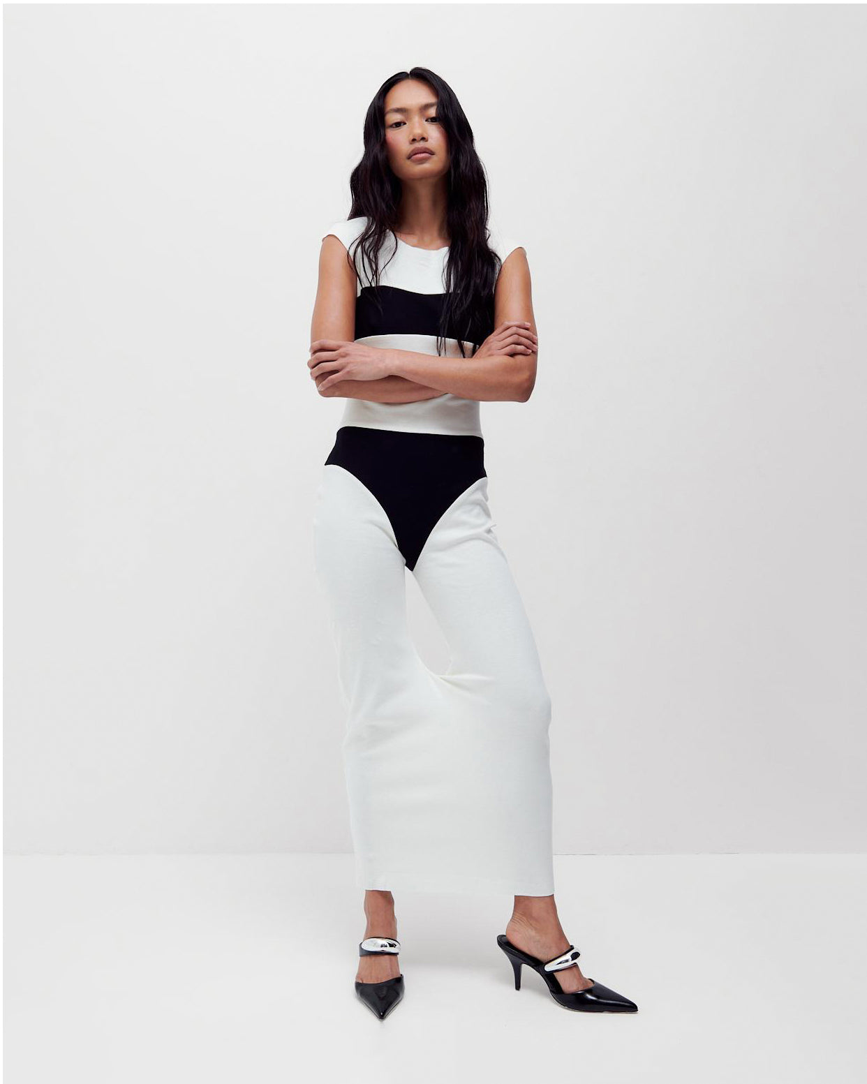 Black and White Superlady Dress