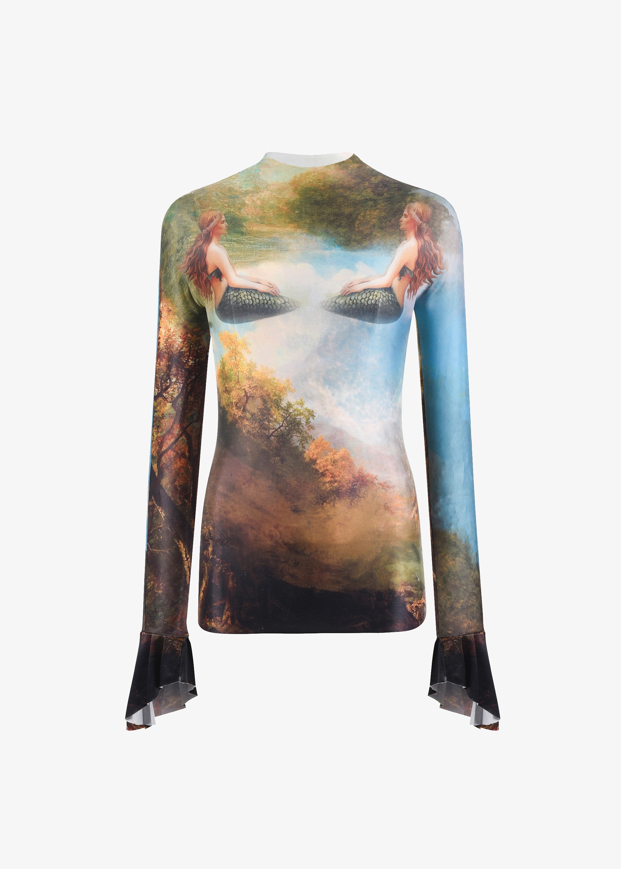 魚座プリントトップス