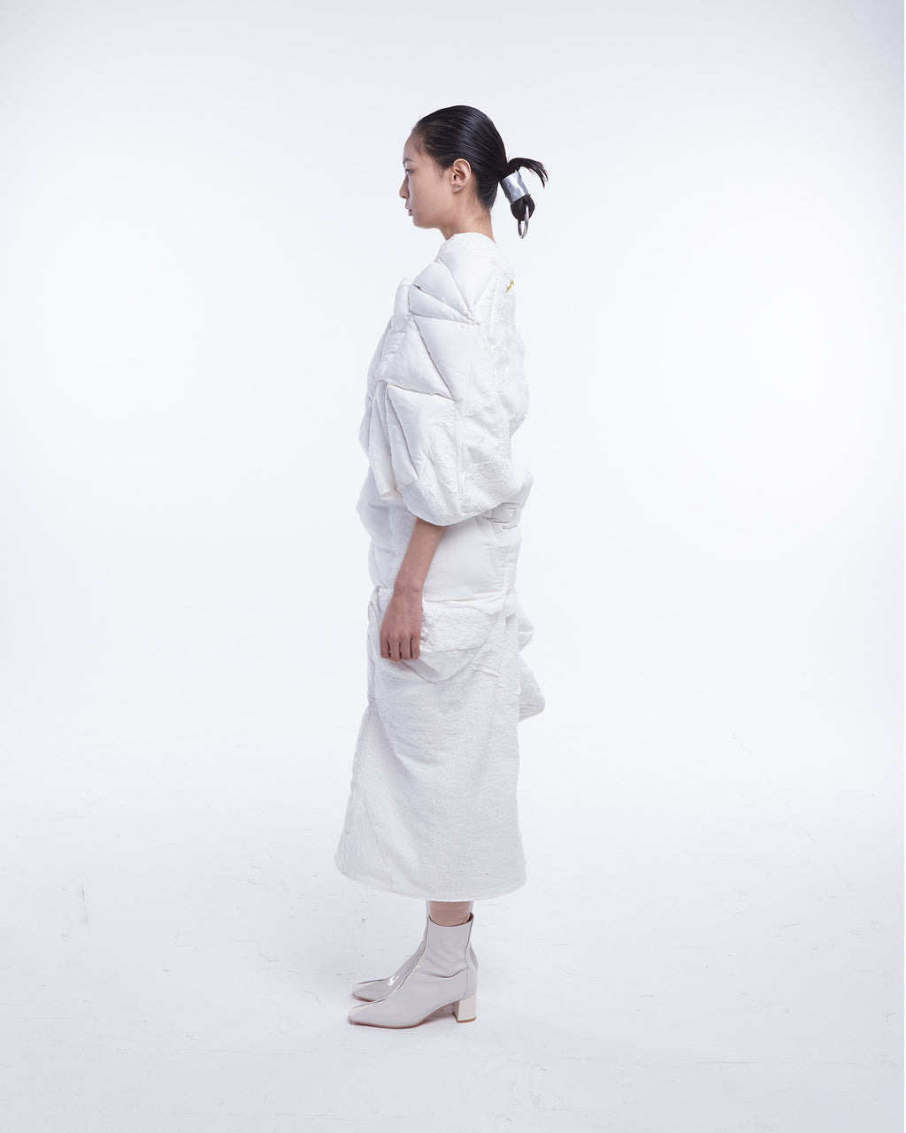 White Down Dress Set