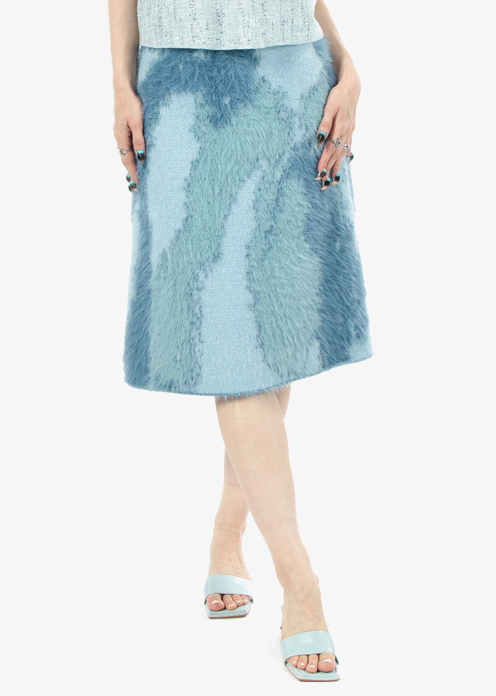 Aqua Drift Textured Skirt