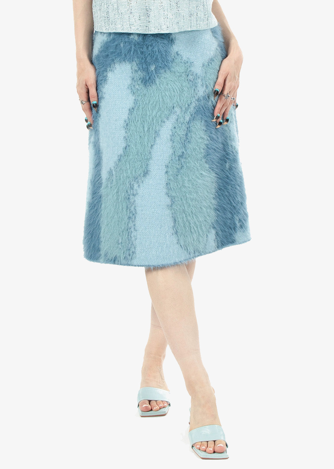 Aqua Drift Textured Skirt