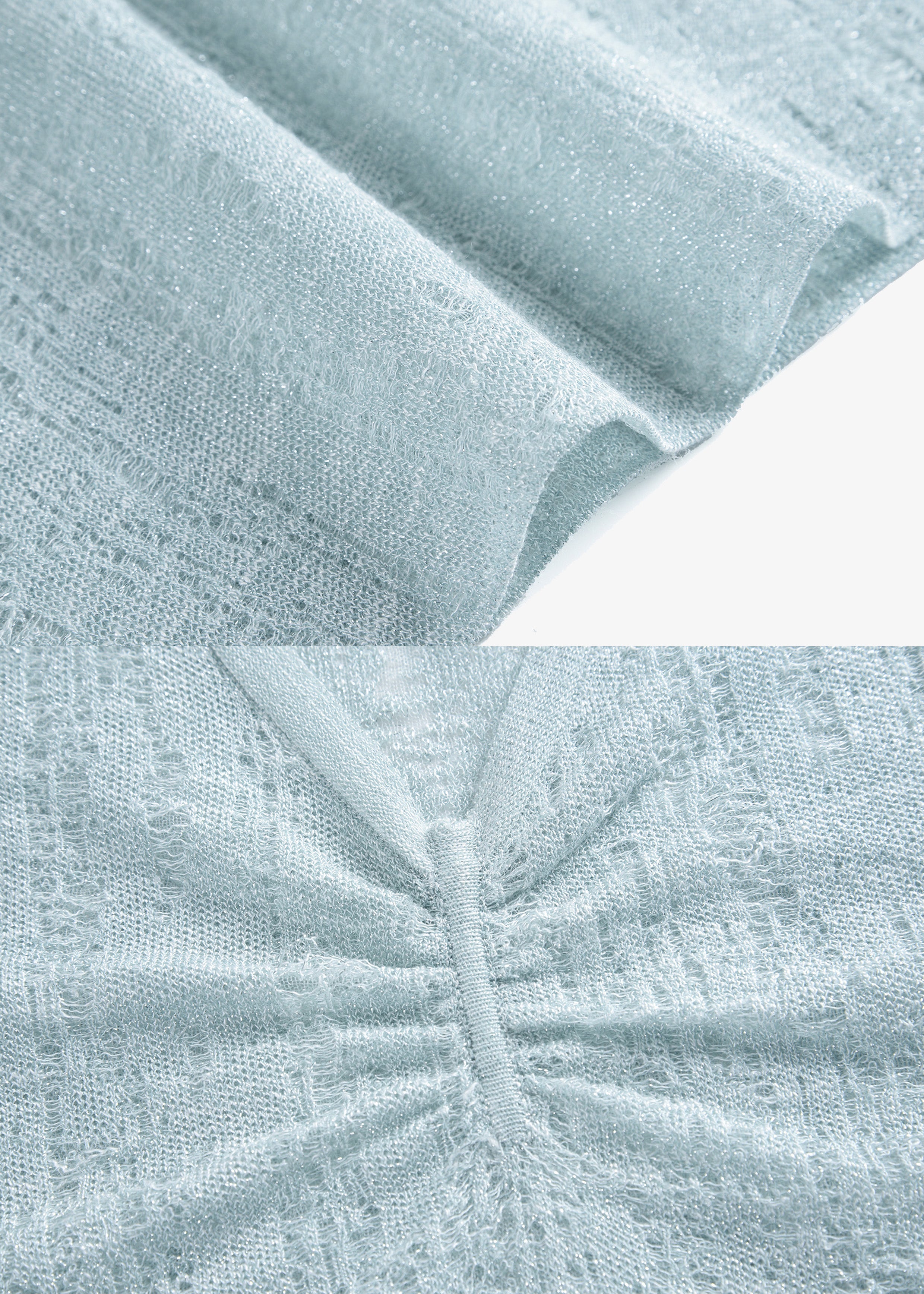 Light Blue Textured Knit Tank Top