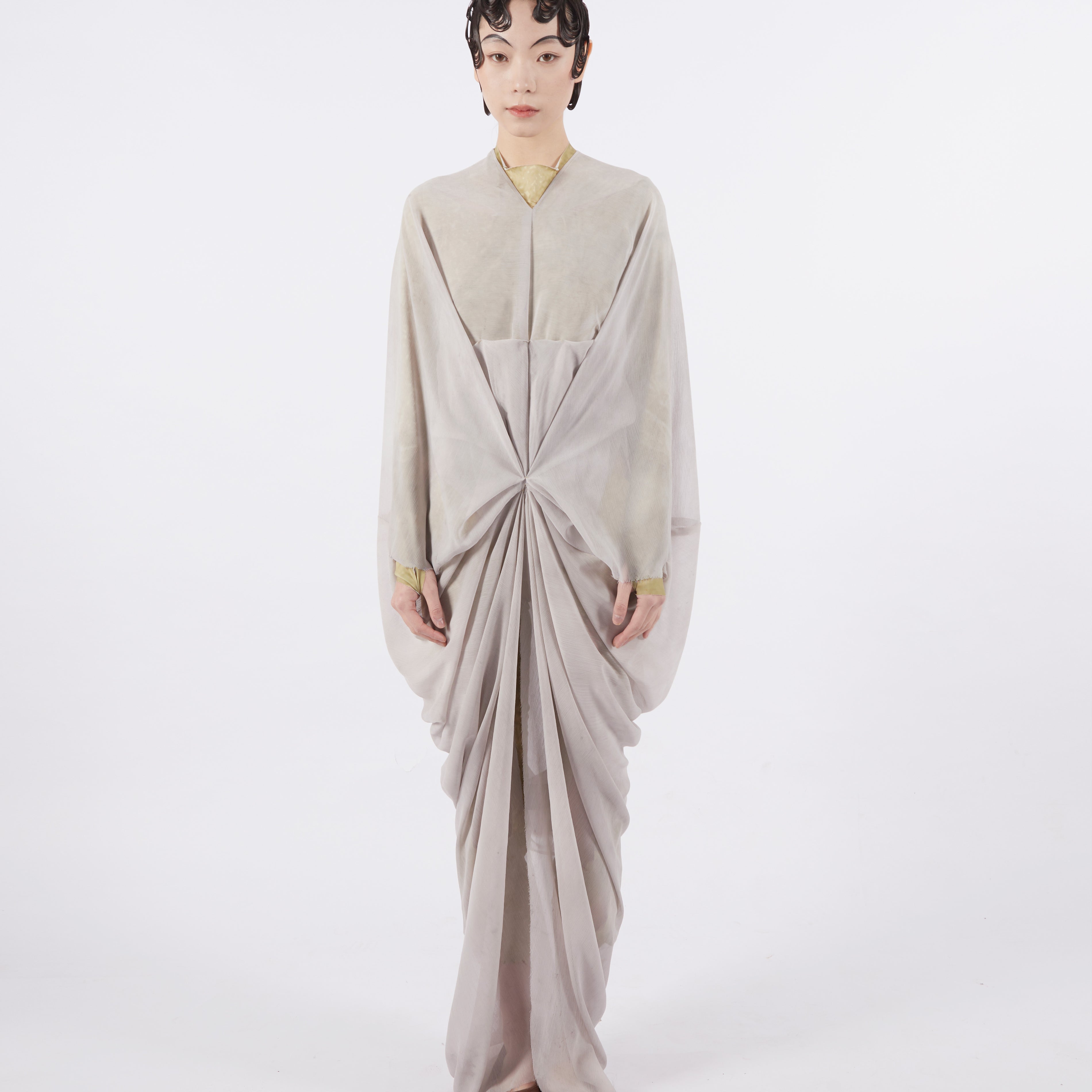 Rust Dye Chinse Silk Robe