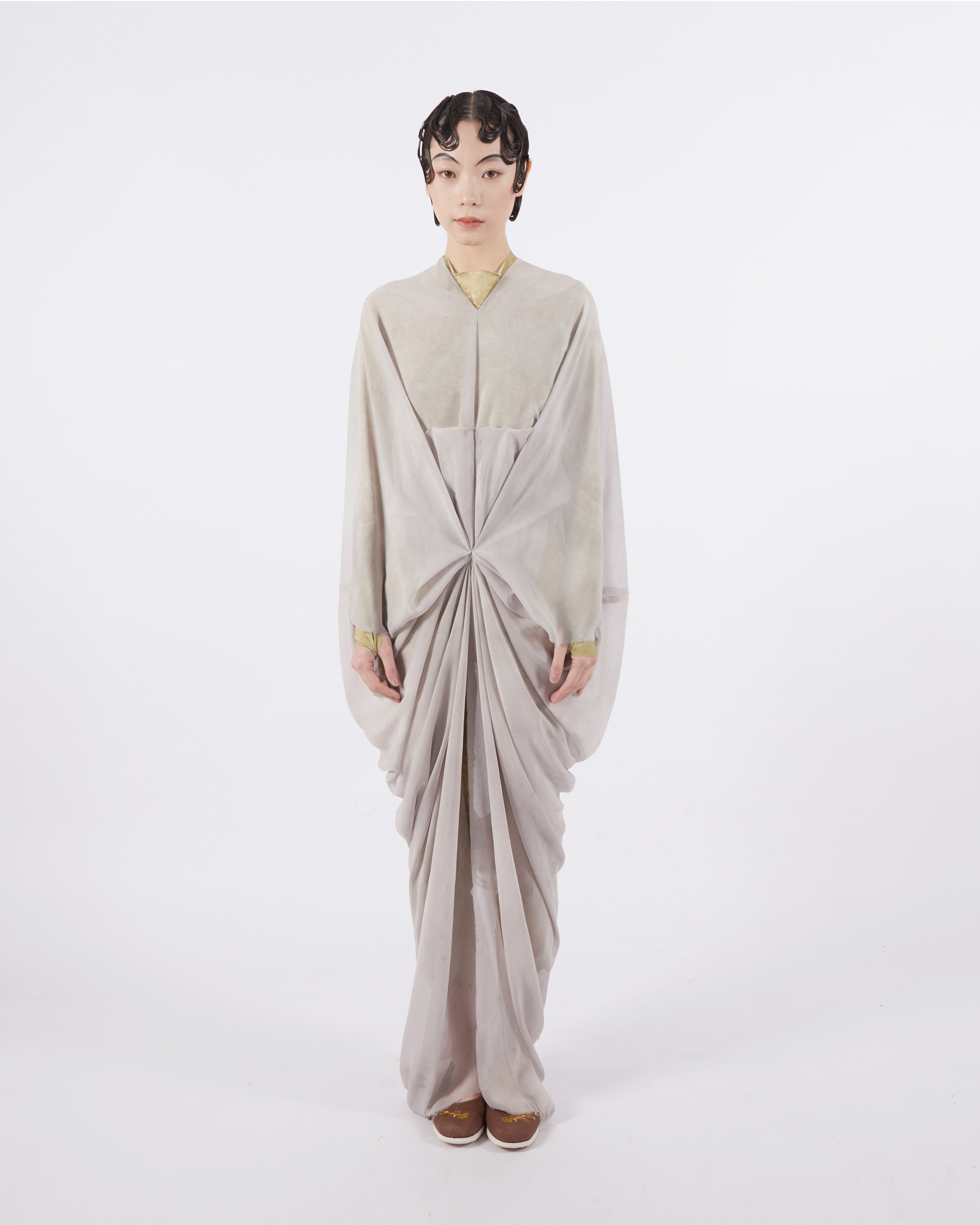 Rust Dye Chinse Silk Robe