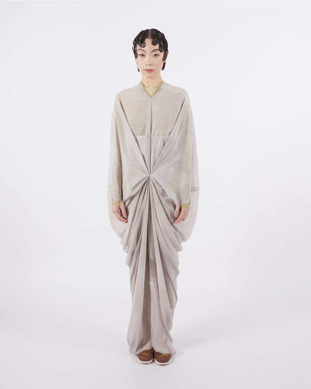 Rust Dye Chinse Silk Robe