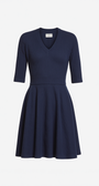 Navy Ribbed Knit Dress