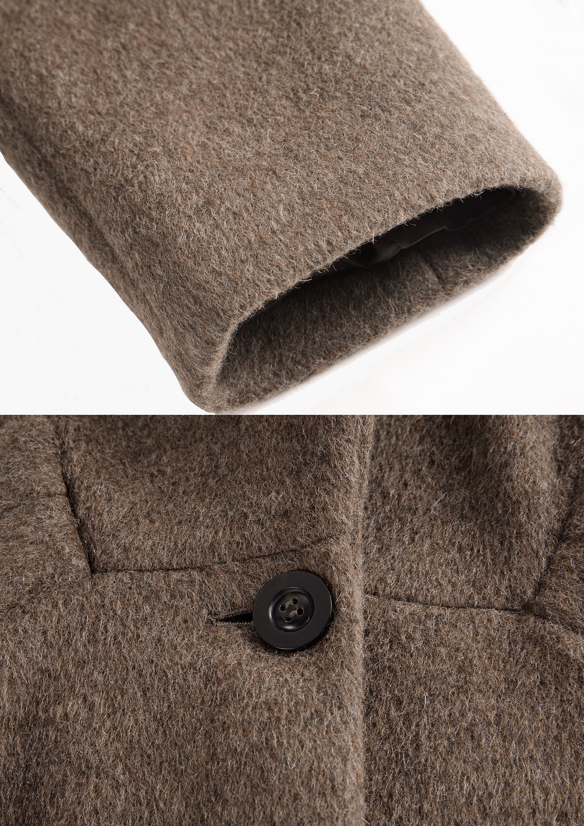 ブラウンウールプリーツコート