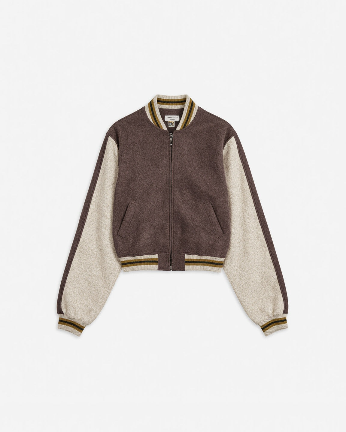 Striped Brown Bomber Jacket