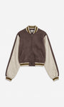 Striped Brown Bomber Jacket