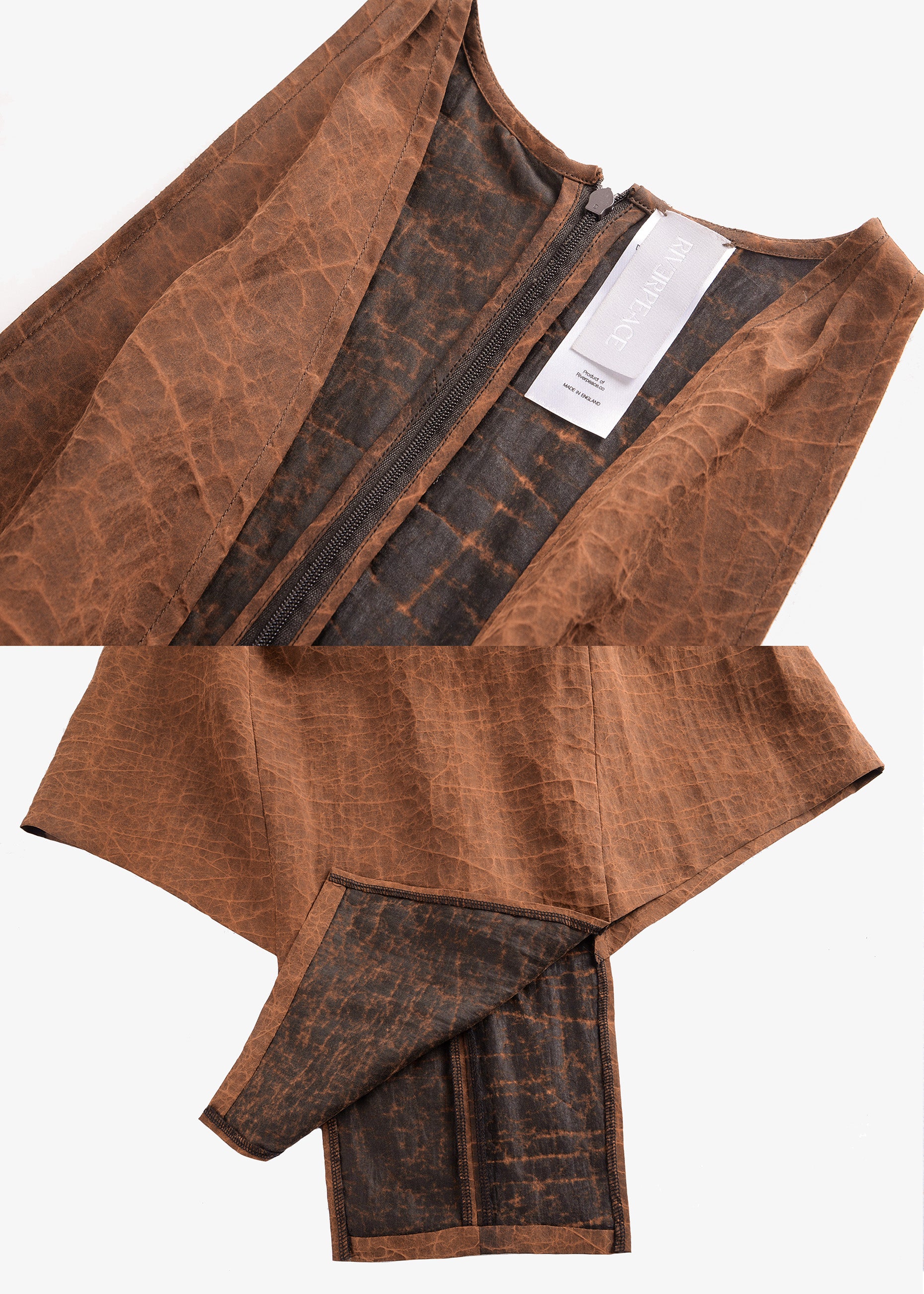 Monstera Pattern Silk Maxi Dress