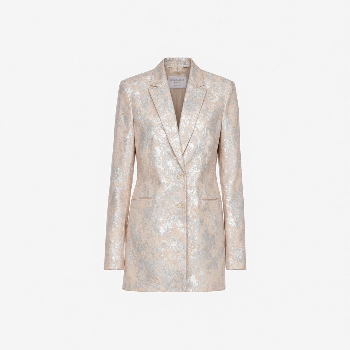 Champagne Metallic Jacquard Blazer