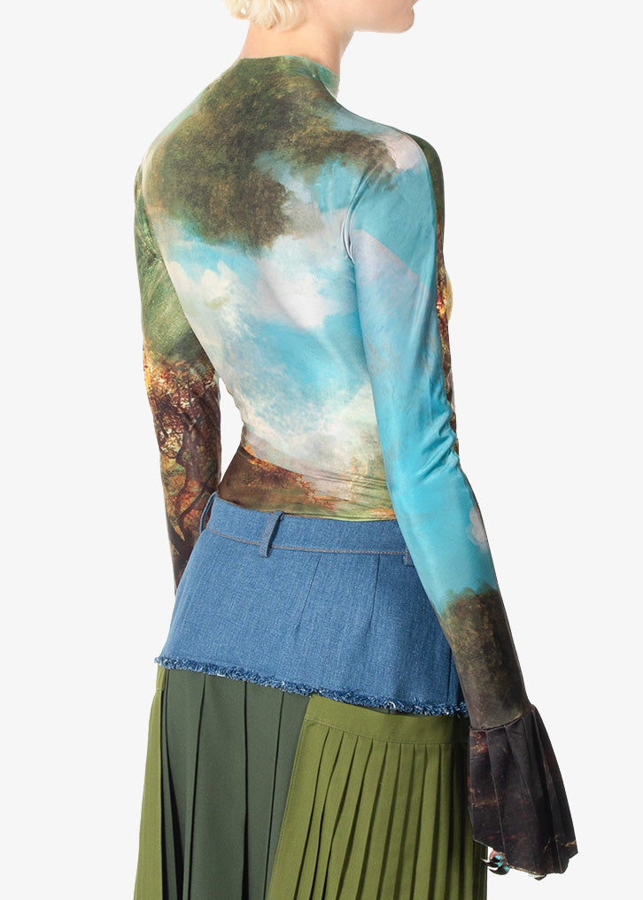 魚座プリントトップス