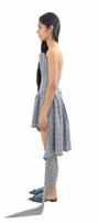 Asymmetrical Dress with Plaid