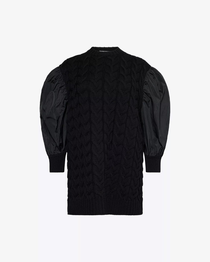 2. Balloon-sleeve Wool-knit Mini Dress