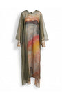 Brushstroke Print Maxi Dress