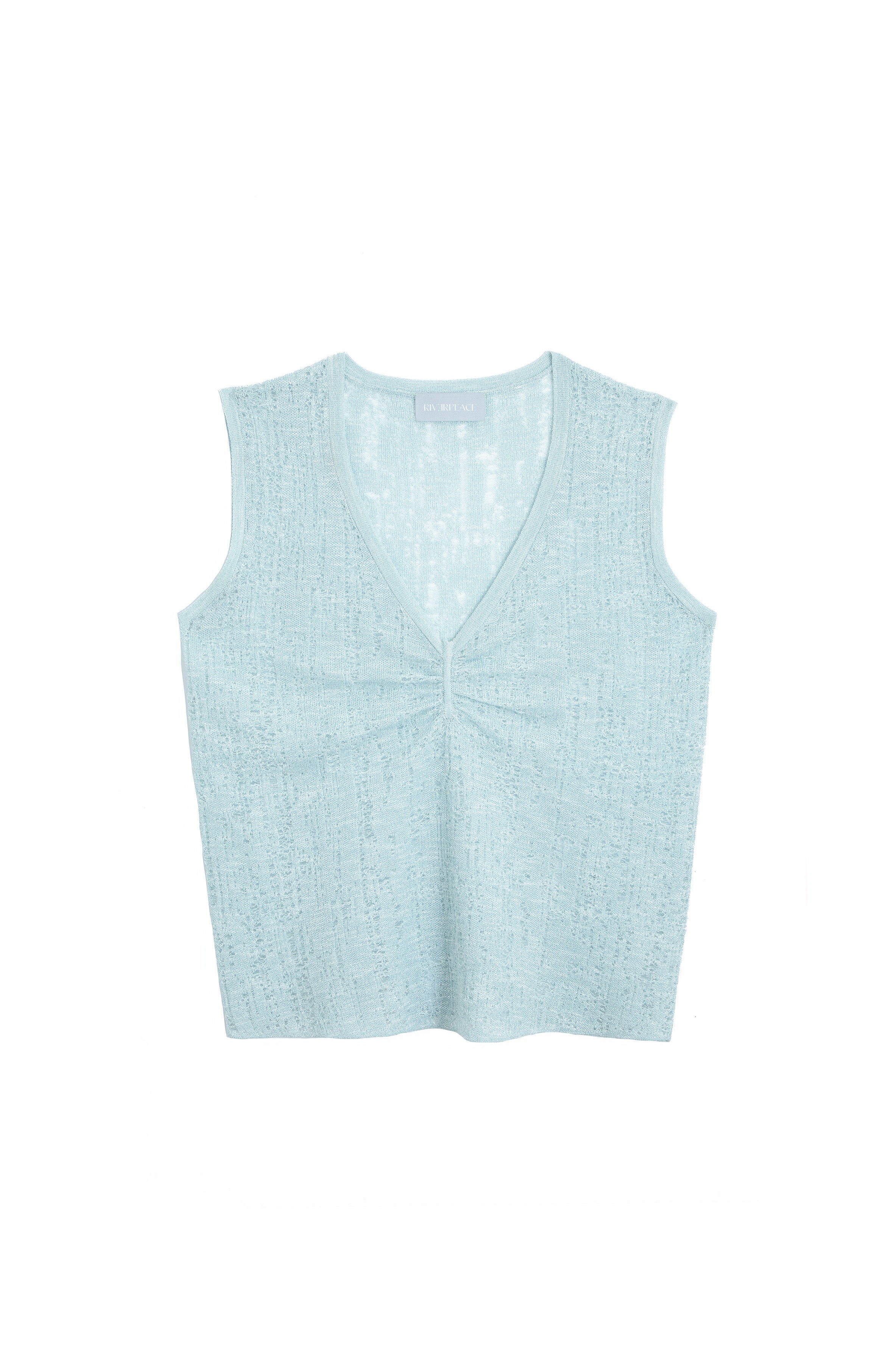 Light Blue Crochet Tank Top