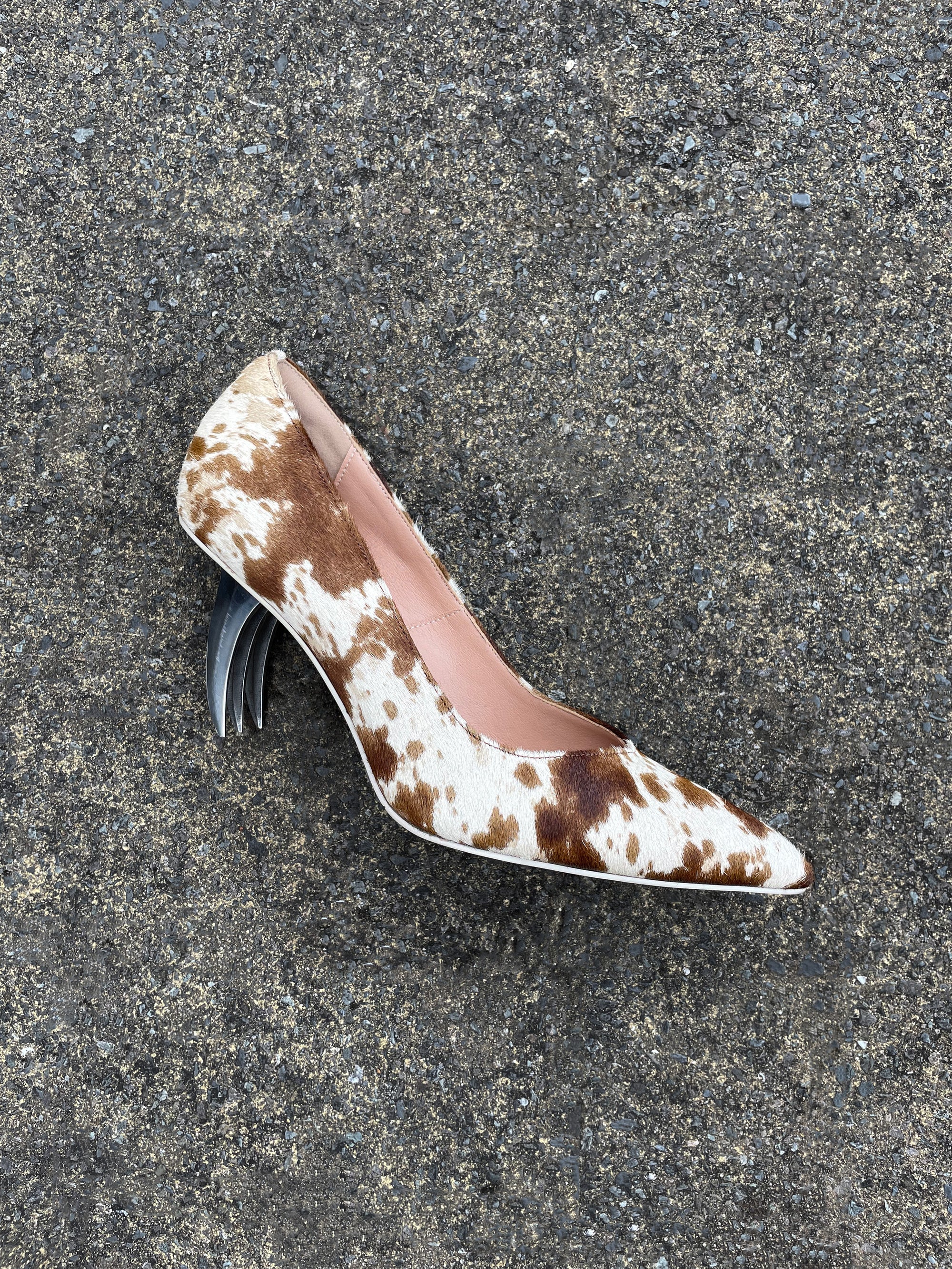 Cowhide Heels on Ground