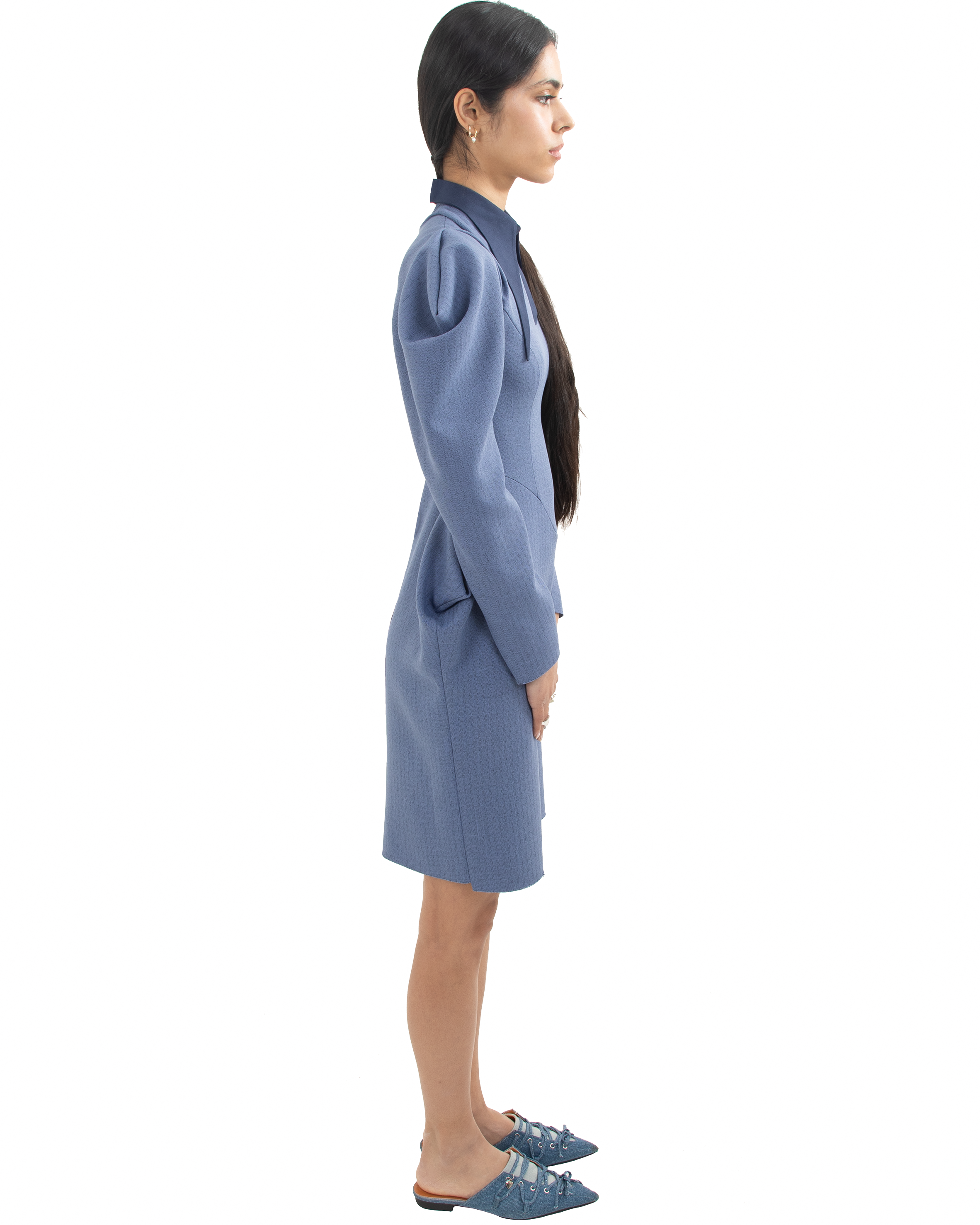 Cowl Sleeve Dress in Sideview