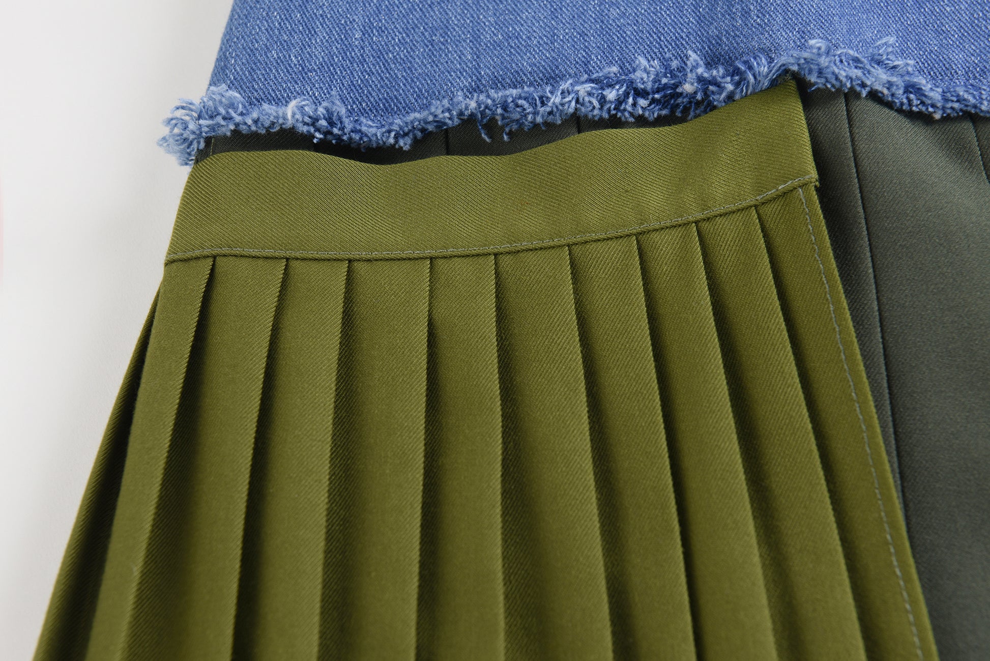 Jupe midi plissée en jean