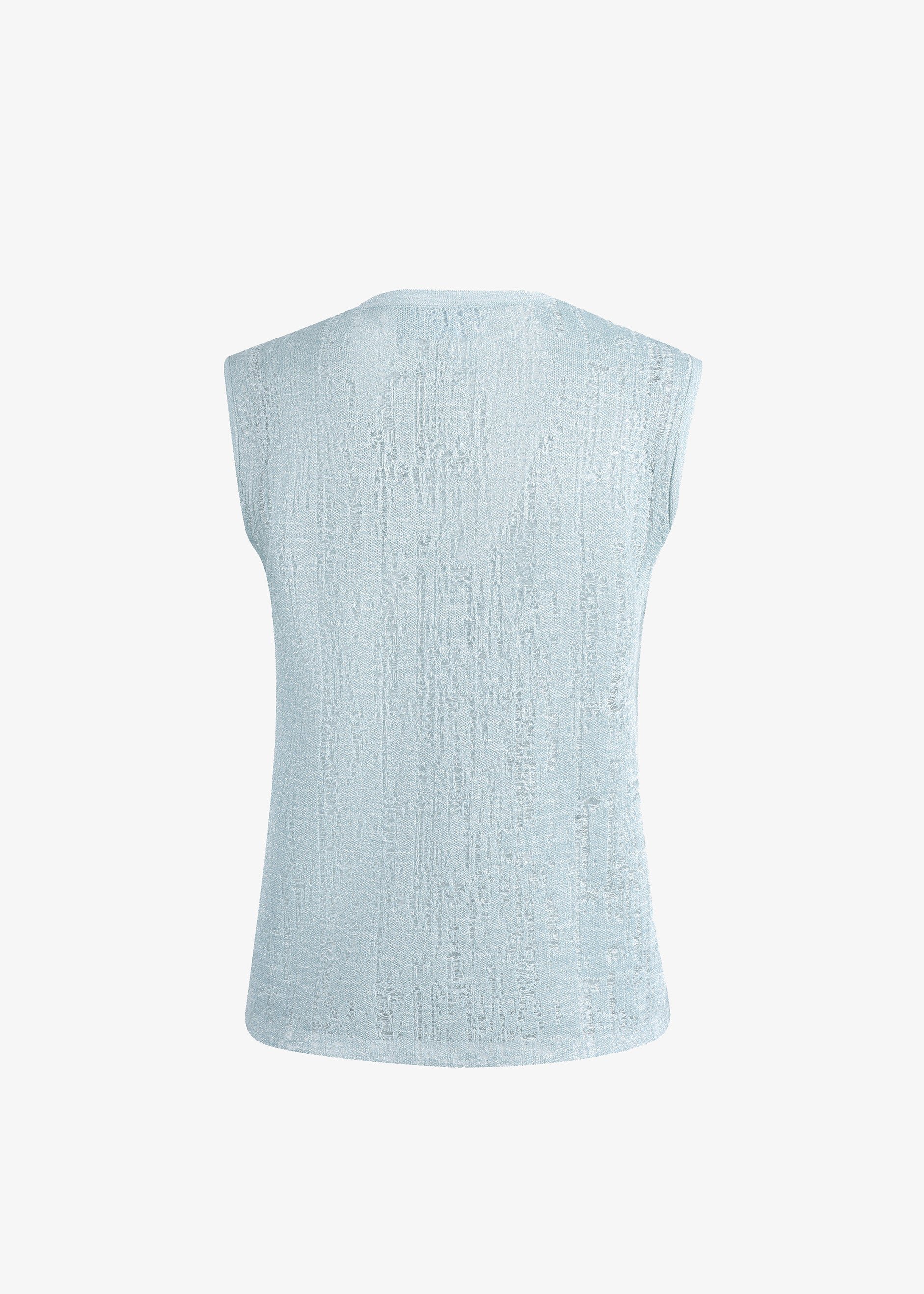 Light Blue Textured Knit Tank Top