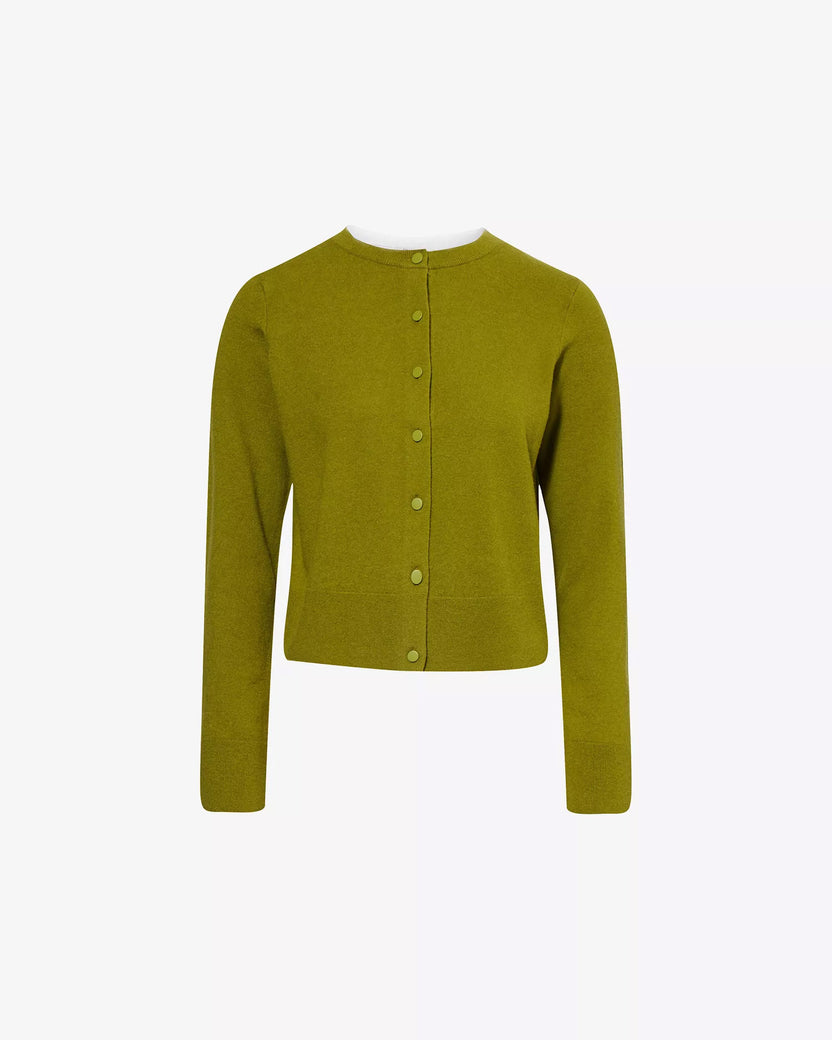 Tipped Half-Moon Wool and Cashmere-Blend Cardigan