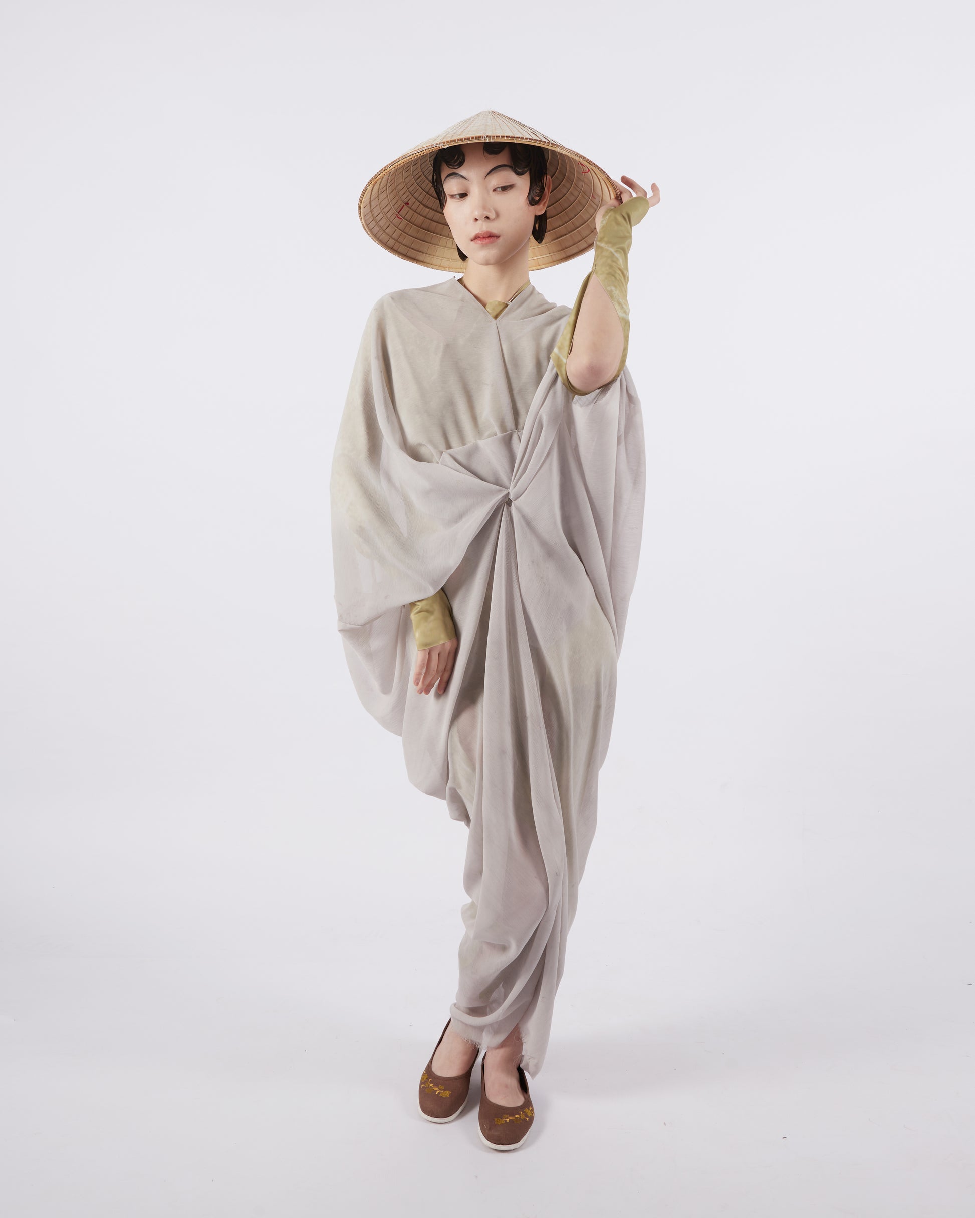 Rust Dye Chinse Silk Robe