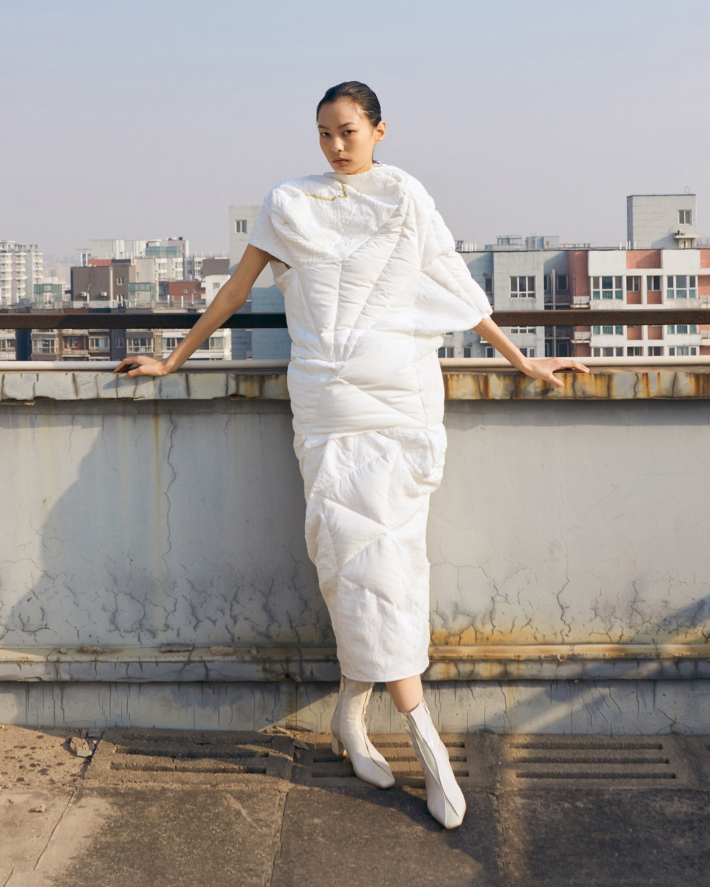 White Down Dress Set