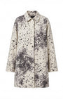 Ink Pattern White Overcoat