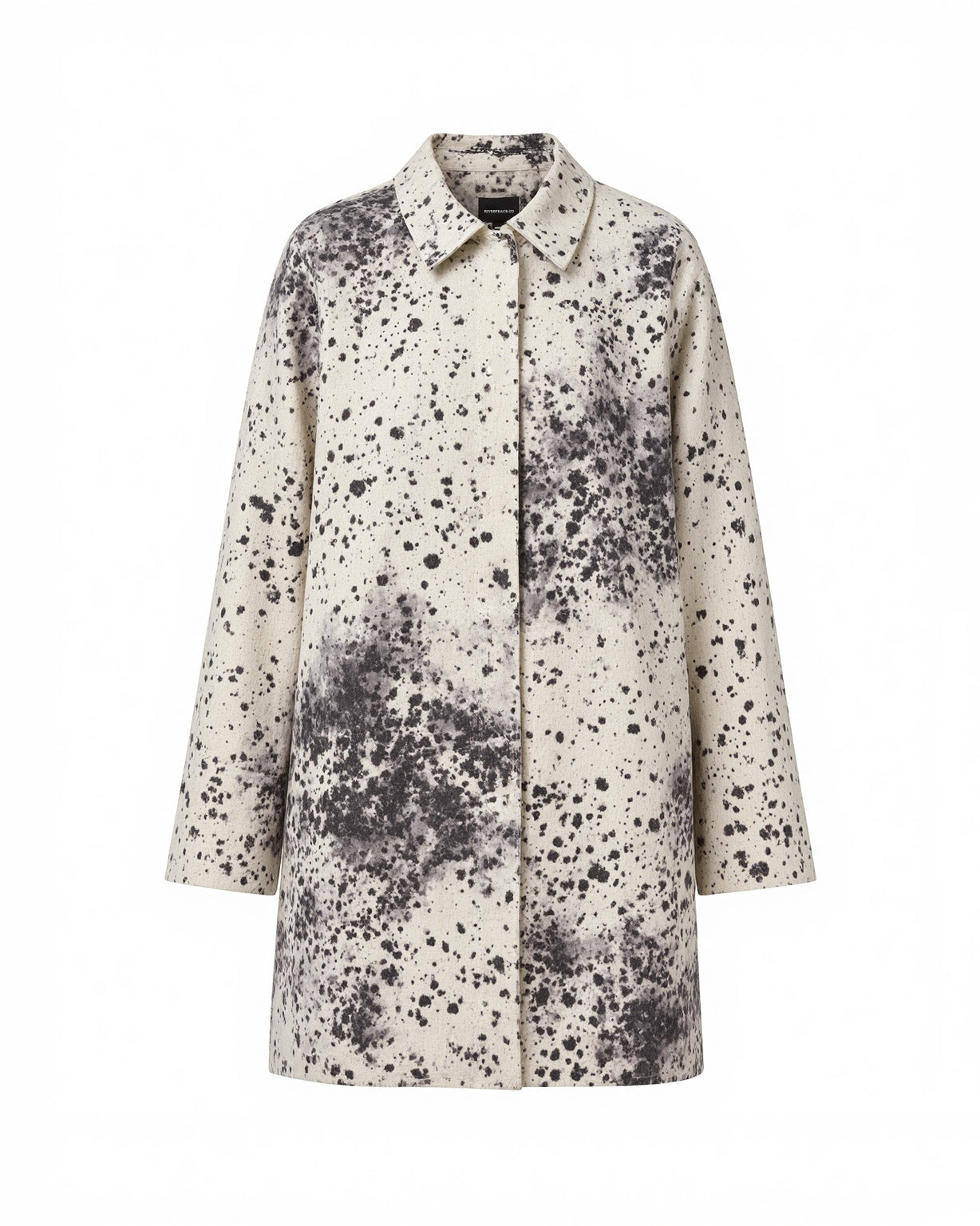 Ink Pattern White Overcoat