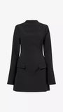 Long-Sleeves Stretch-Woven Mini Dress