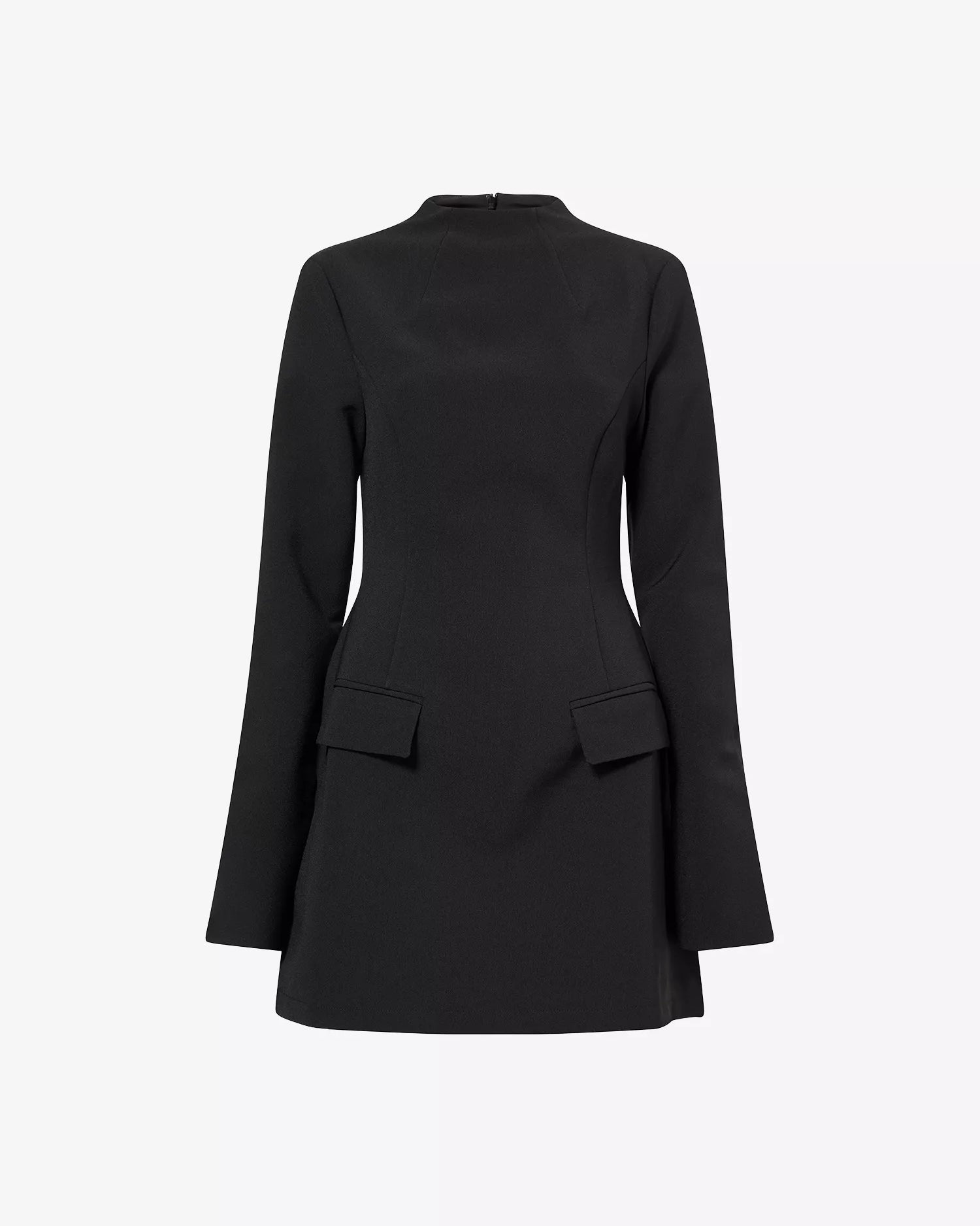 Long-Sleeves Stretch-Woven Mini Dress