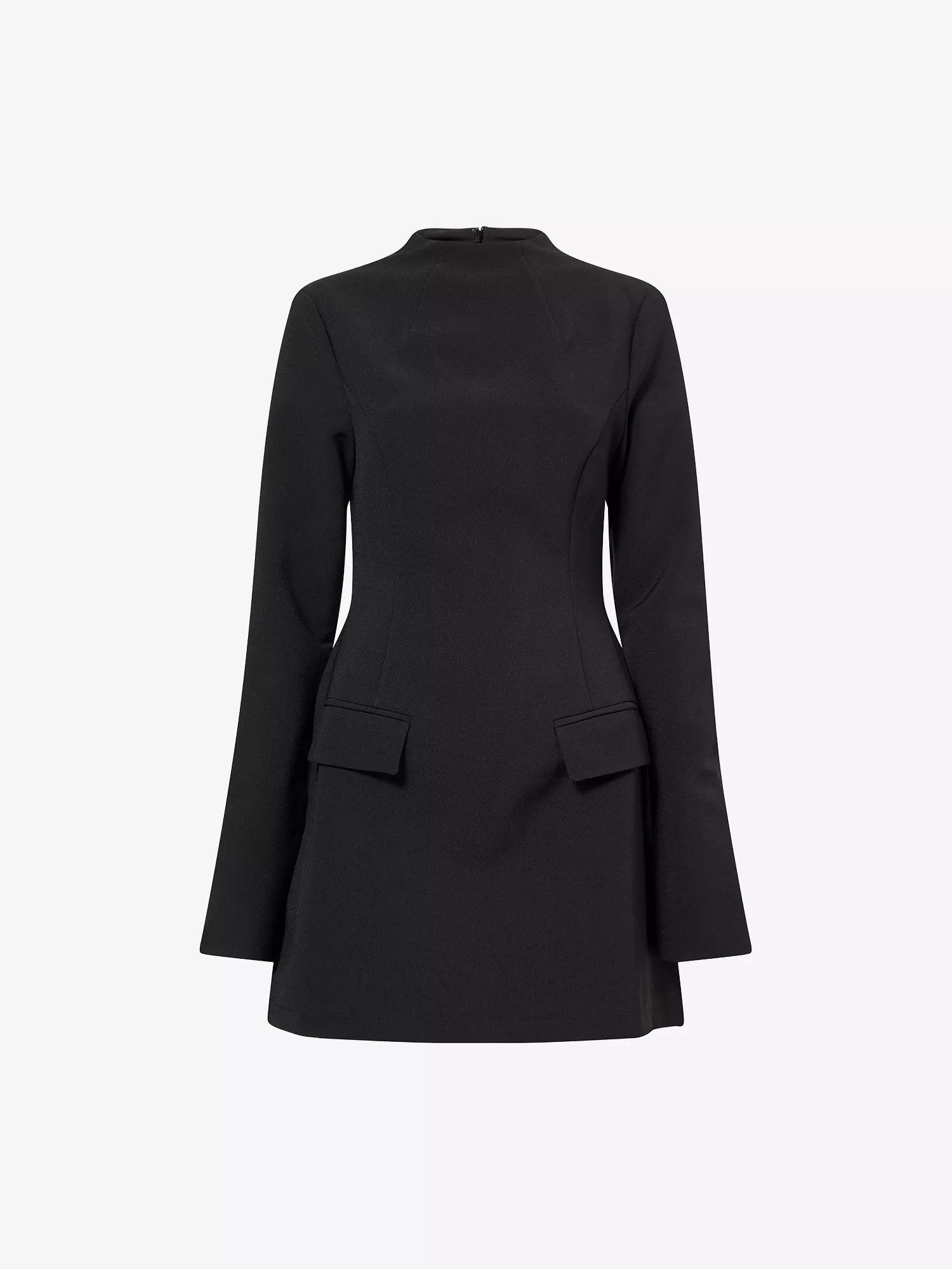 Long-Sleeves Stretch-Woven Mini Dress