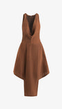 Monstera Pattern Silk Maxi Dress