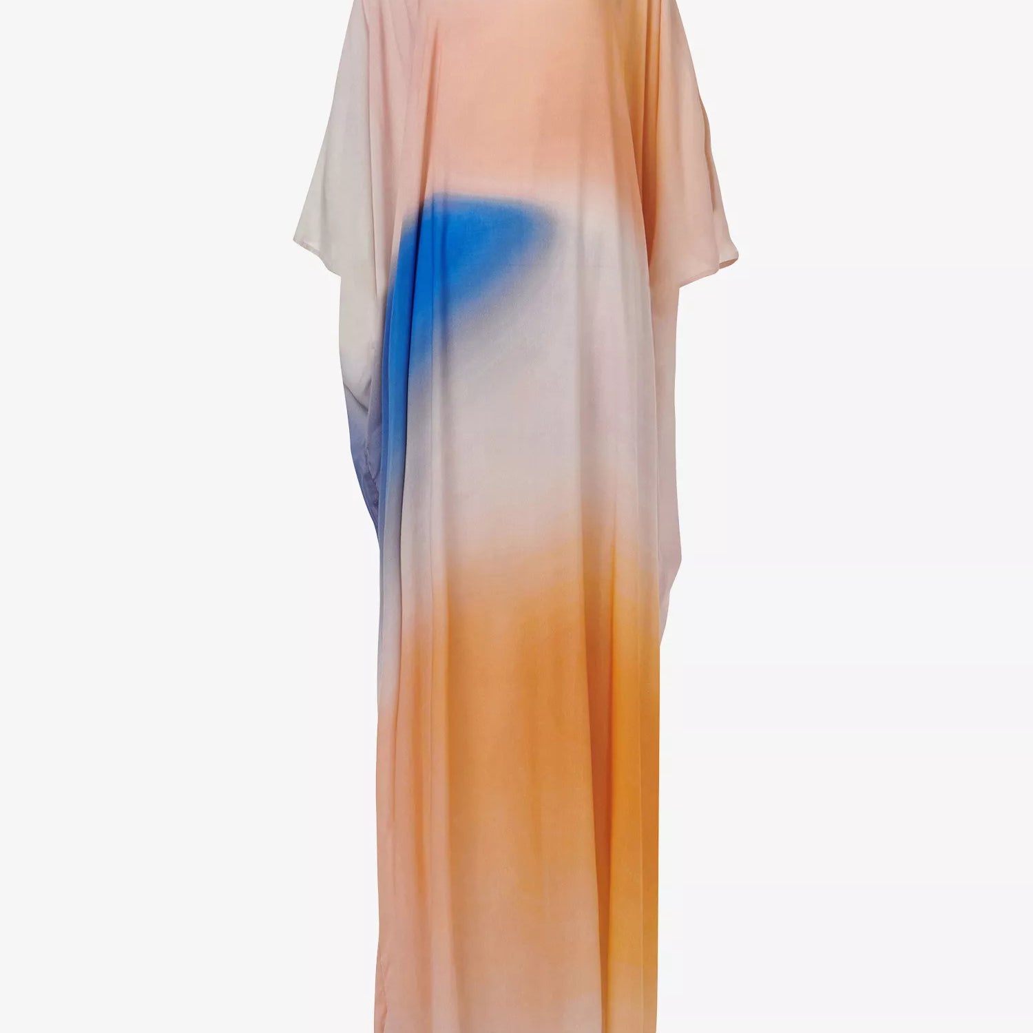 Gradient-Print Relaxed-Fit Woven Kaftan