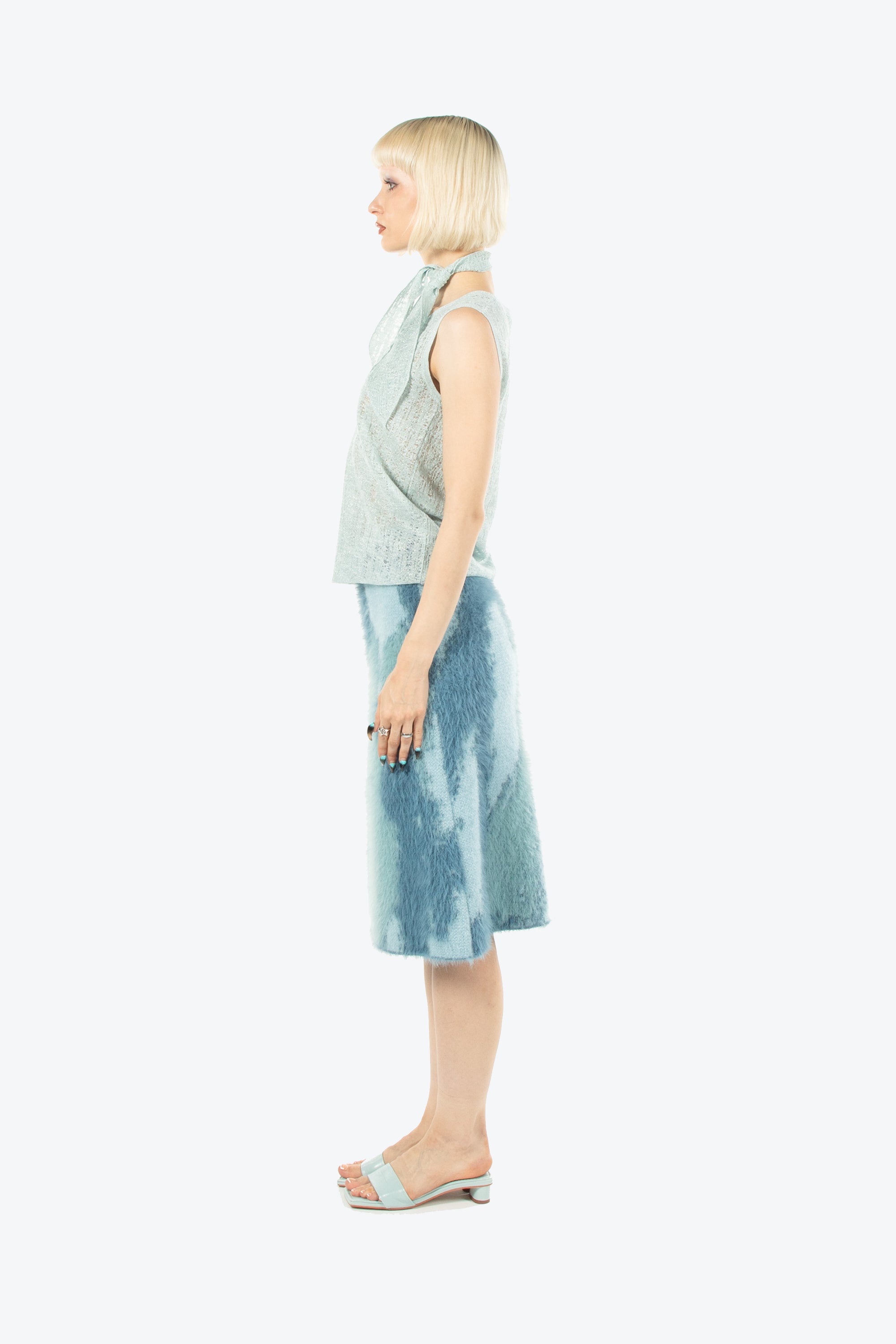 Light Blue Crochet Tank Top