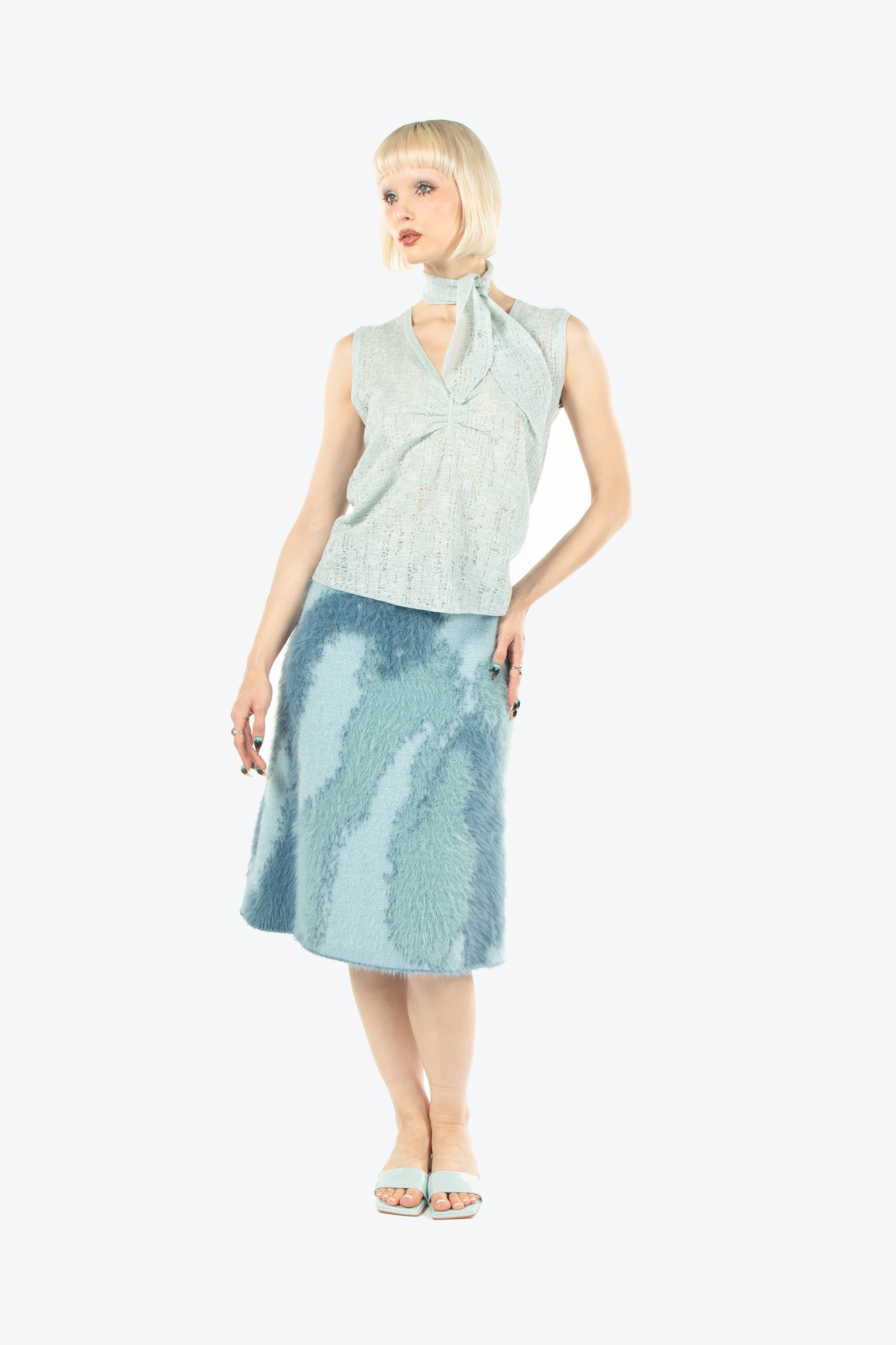 Light Blue Crochet Tank Top