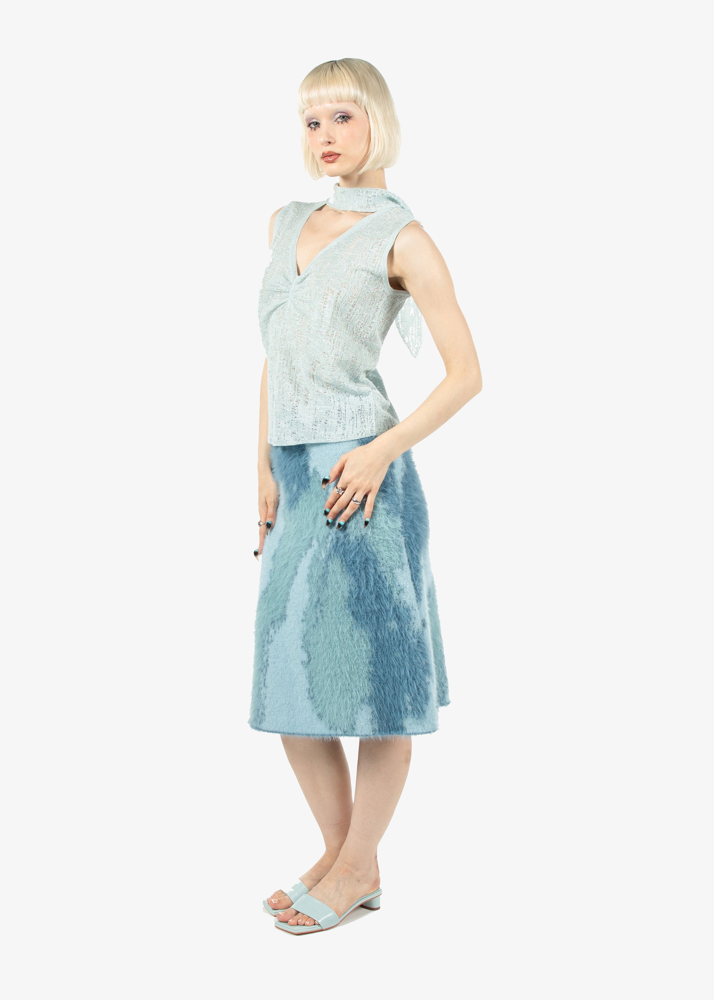 Aqua Drift Textured Skirt