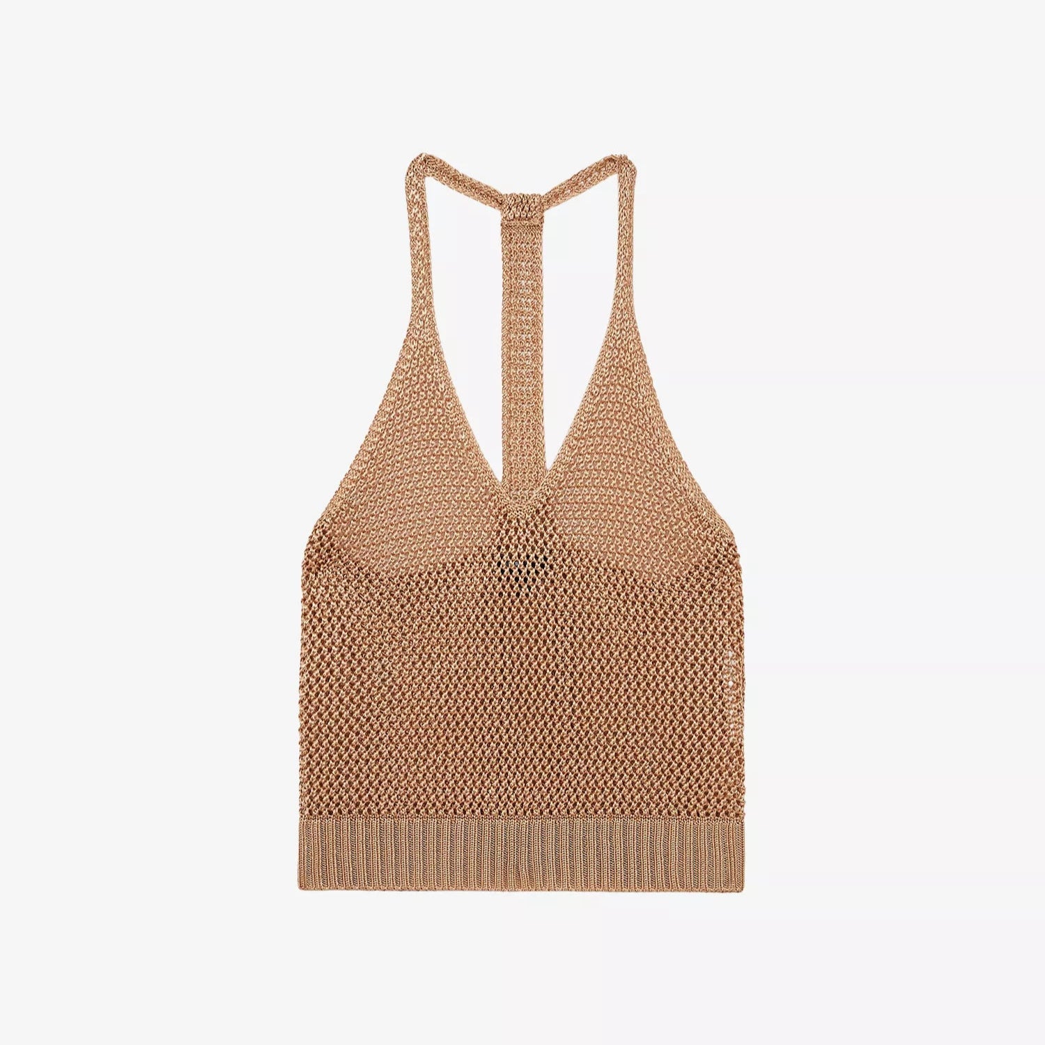 Racer-Back Sleeveless Knitted Top
