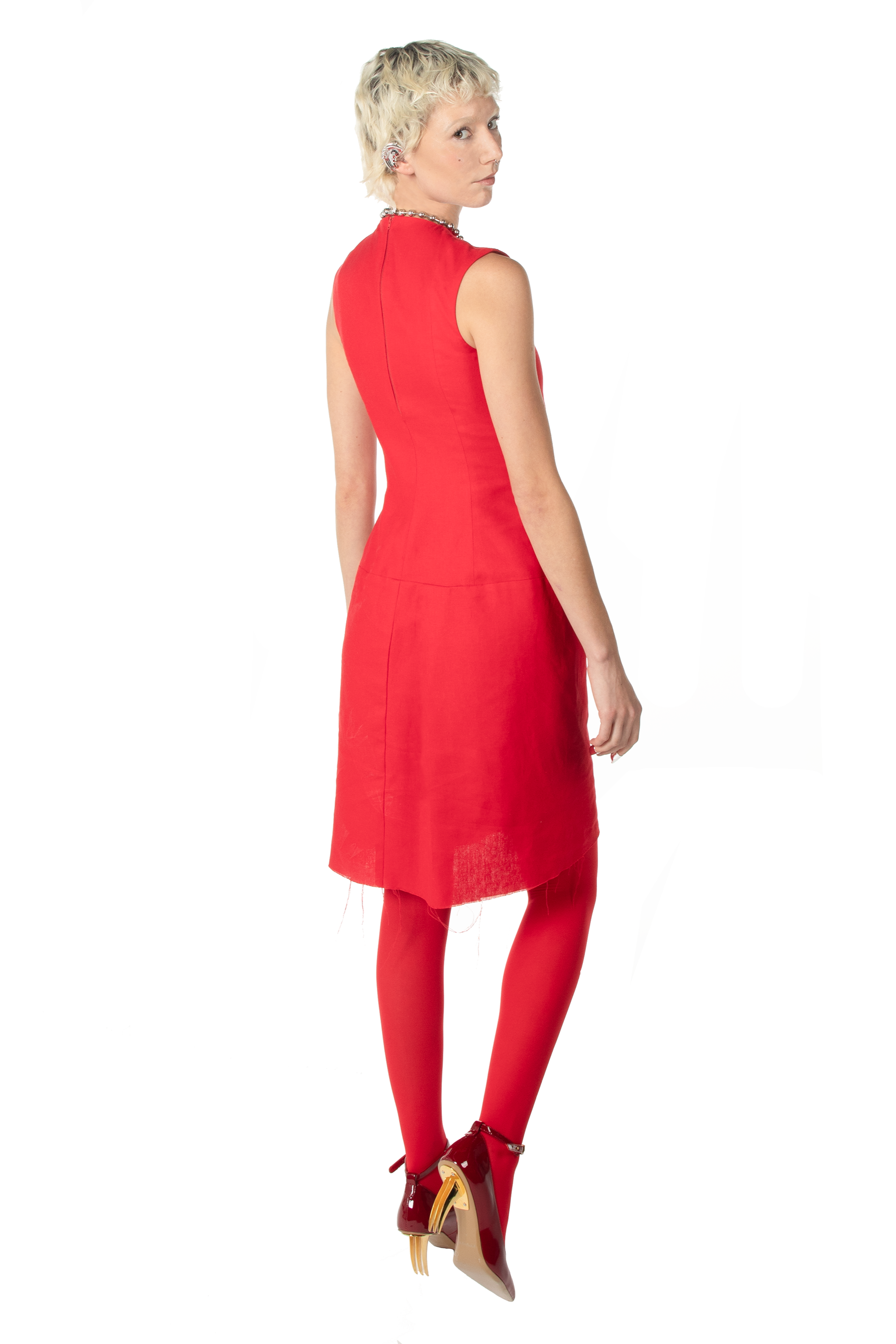 Red Midi Dress by RIVERPEACE.CO