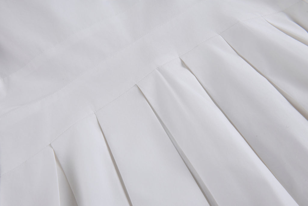 White Pleated Shirt