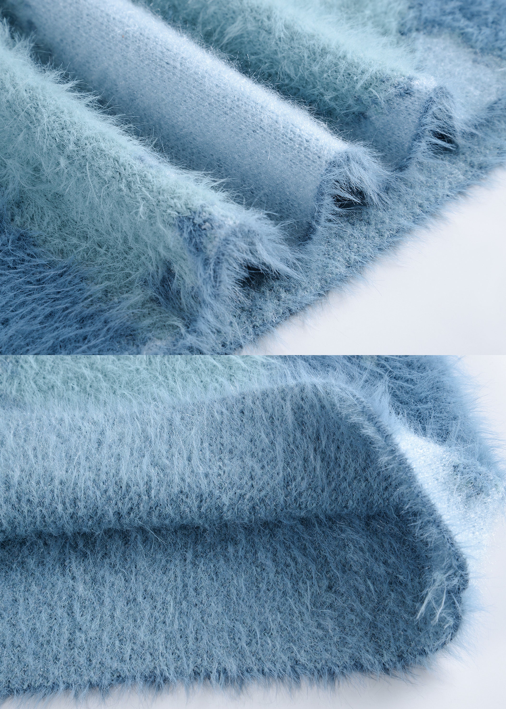 Close-up of textured blue fabric with a soft, plush surface
