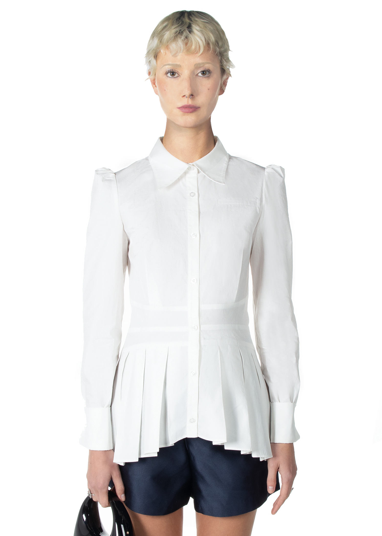 Chemise blanche plissée