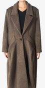 Brown pleated wool coated closeup
