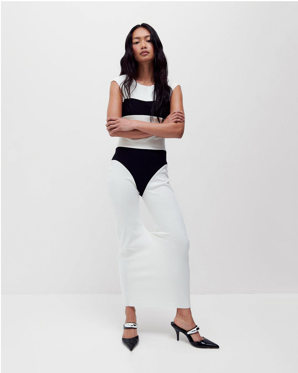 Black and White Superlady Dress