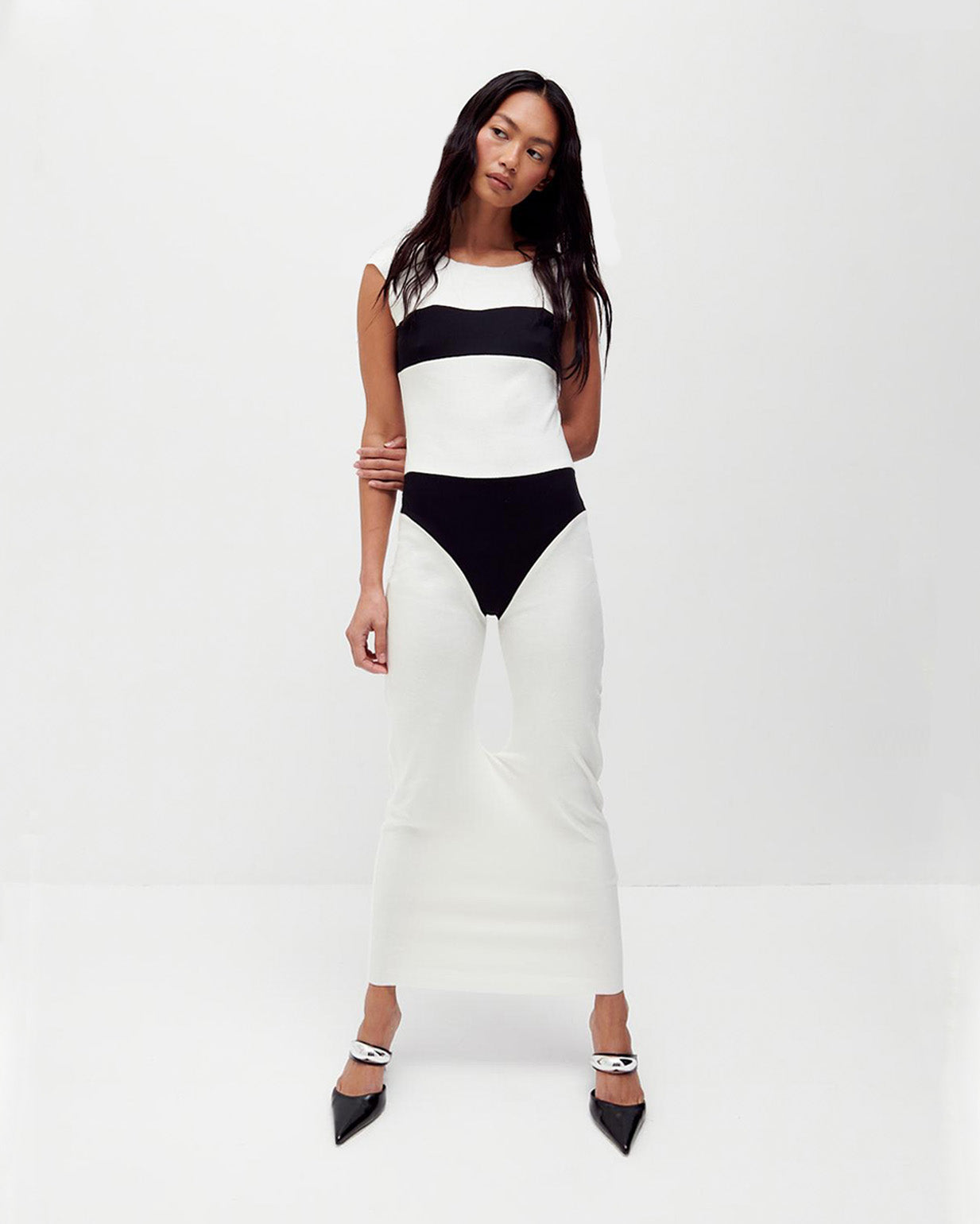 Black and White Superlady Dress