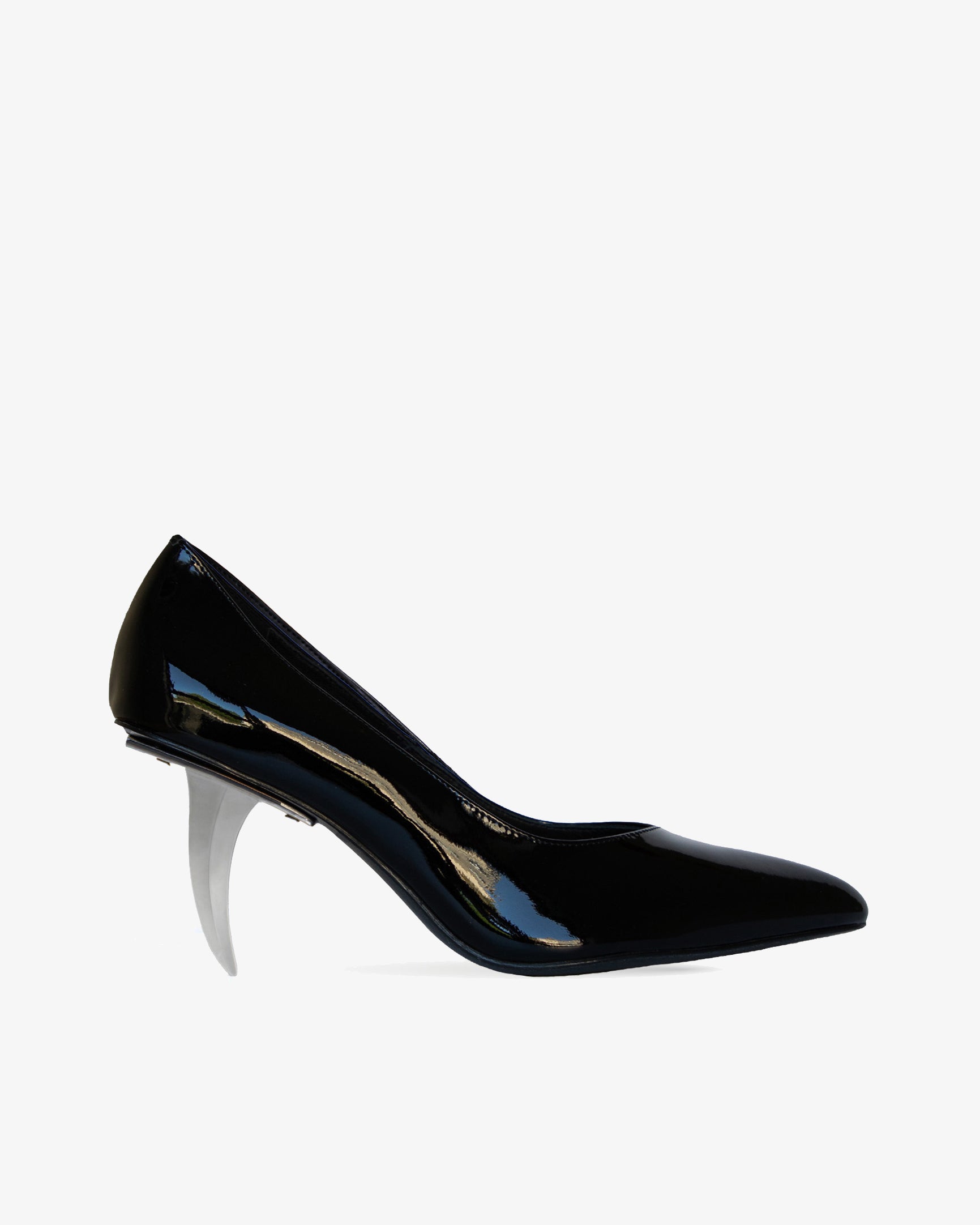 Patent Leather Blade Heels - Black