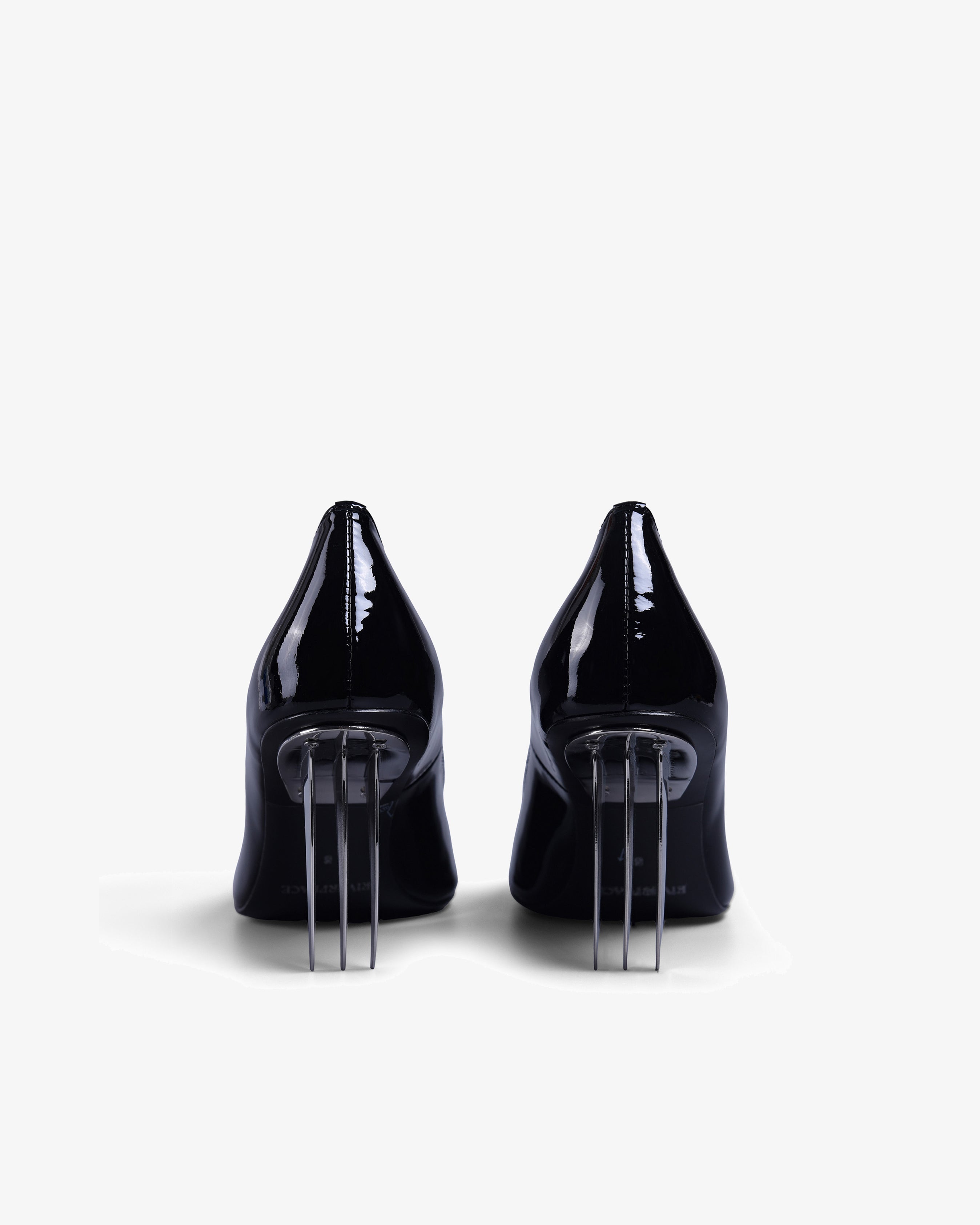 Patent Leather Blade Heels - Black
