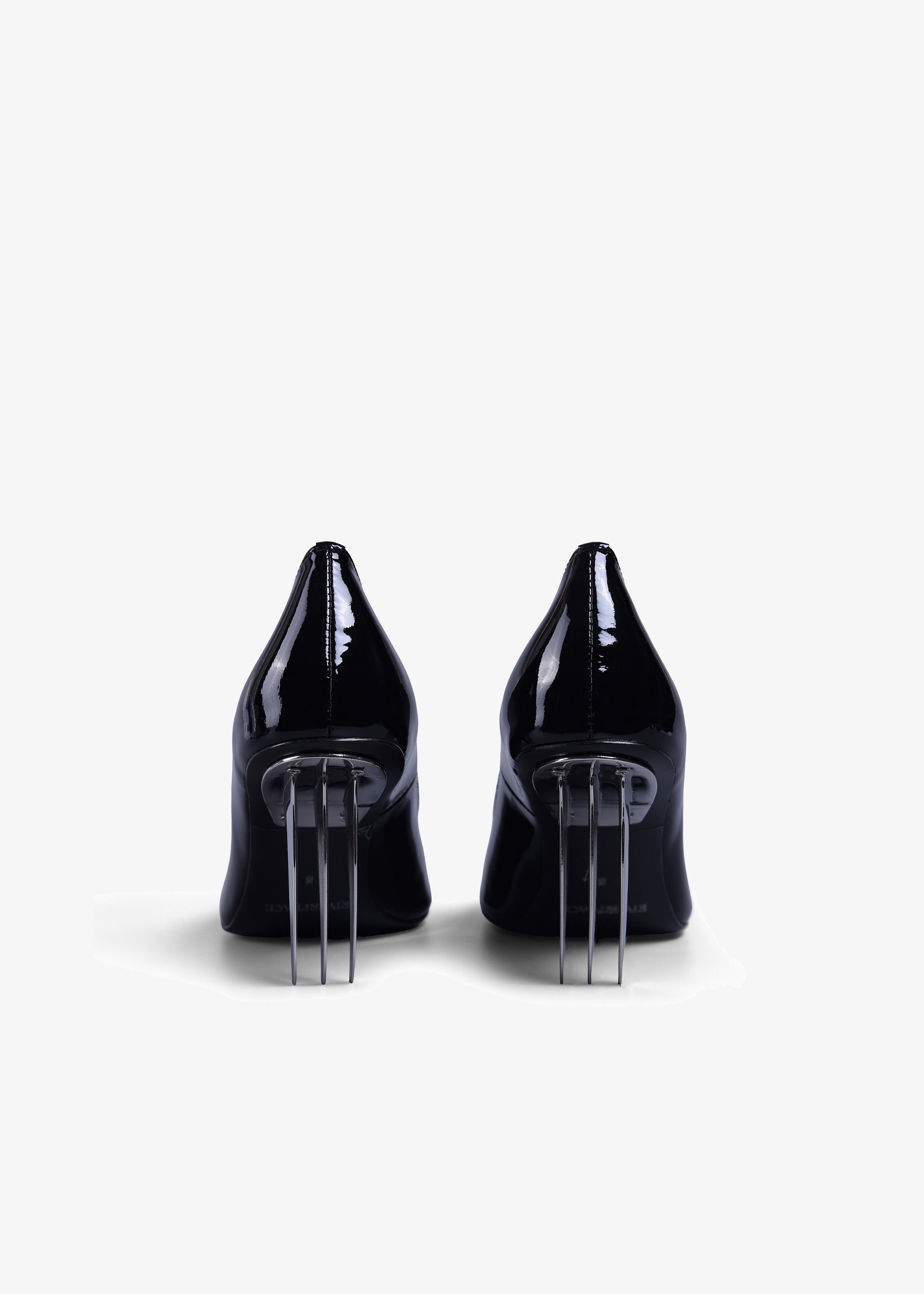 Patent Leather Blade Heels - Black